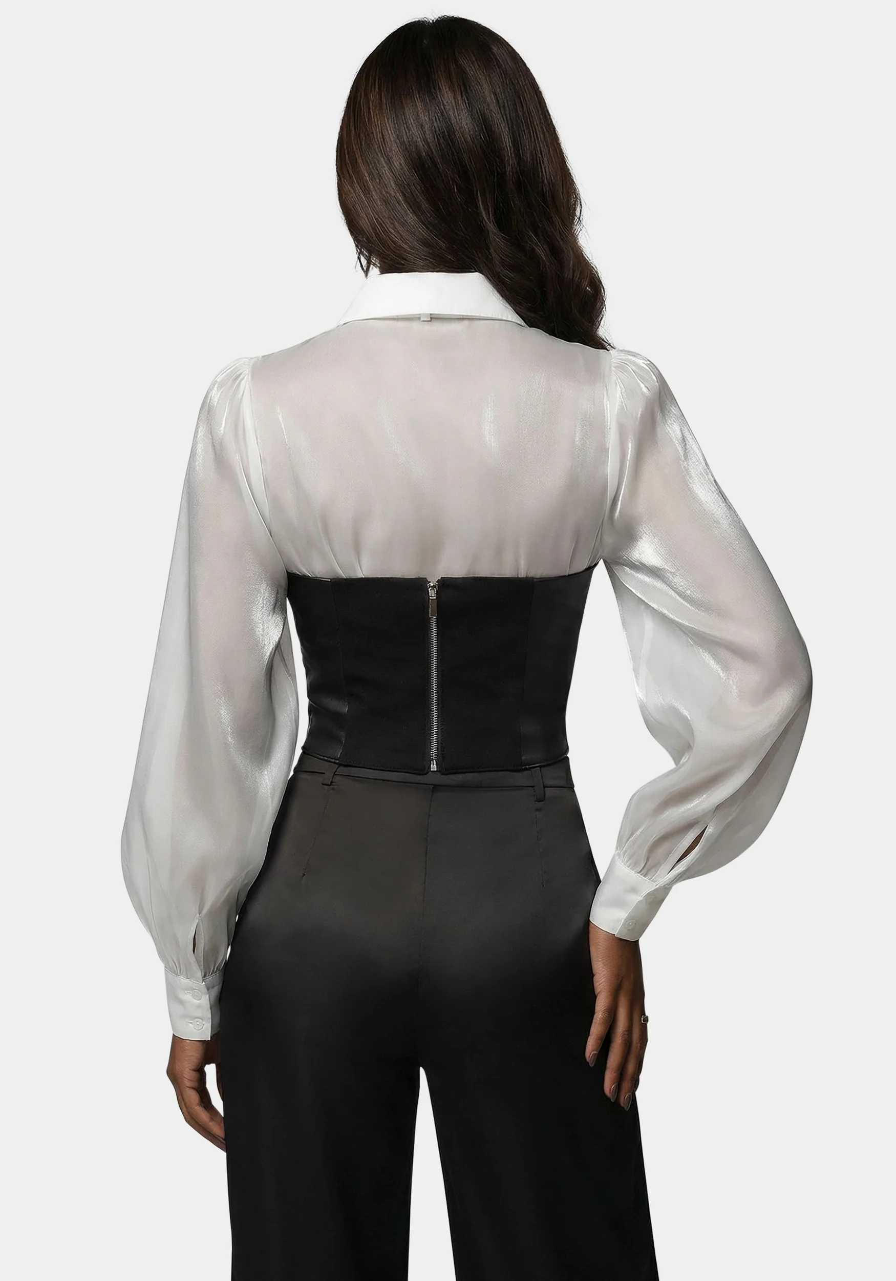 Symmetric Zipper Vegan Leather Corset