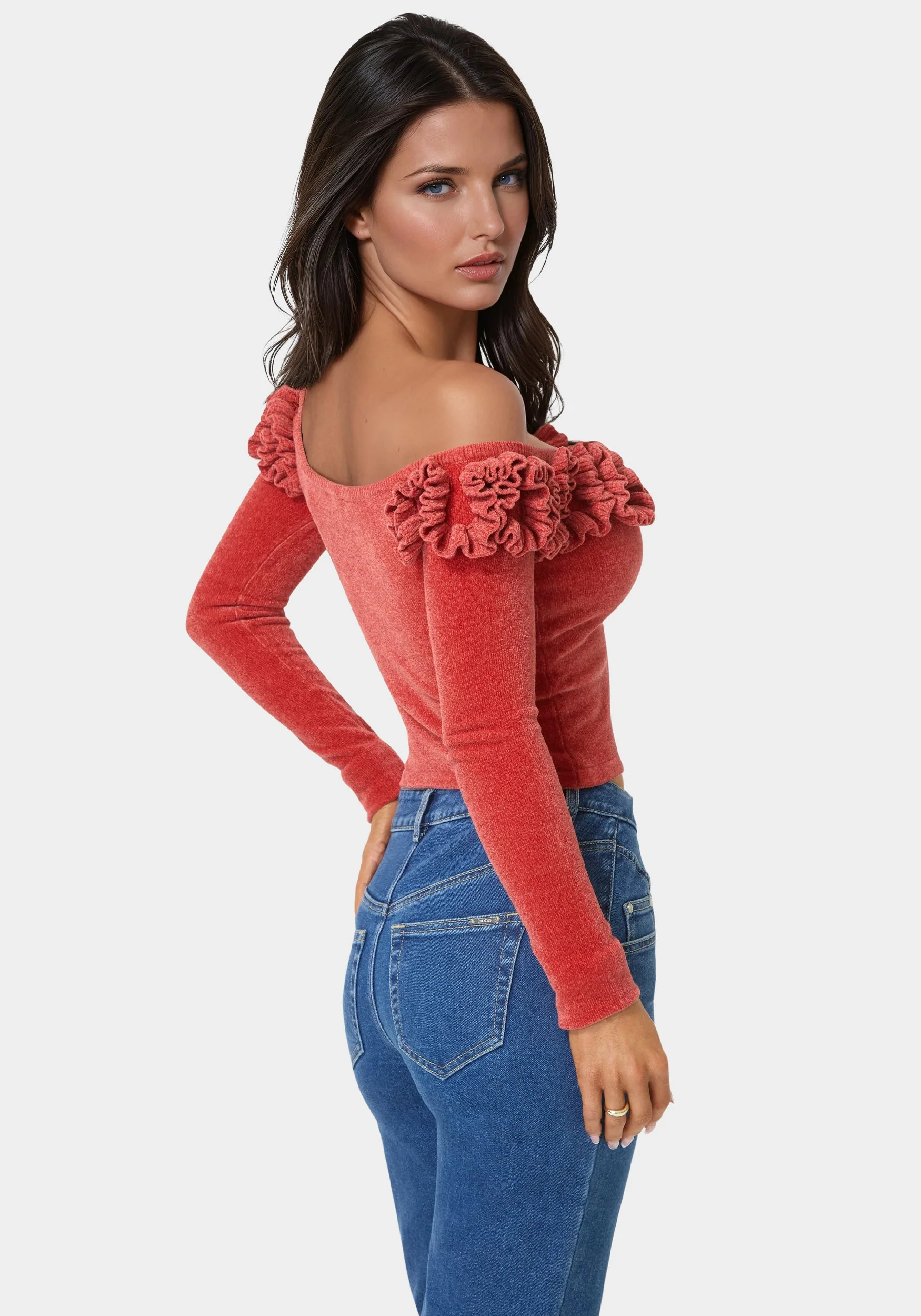 10196-off-shoulder-ruffle-detail-sweater-3.webp Off Shoulder Ruffle Detail Sweater