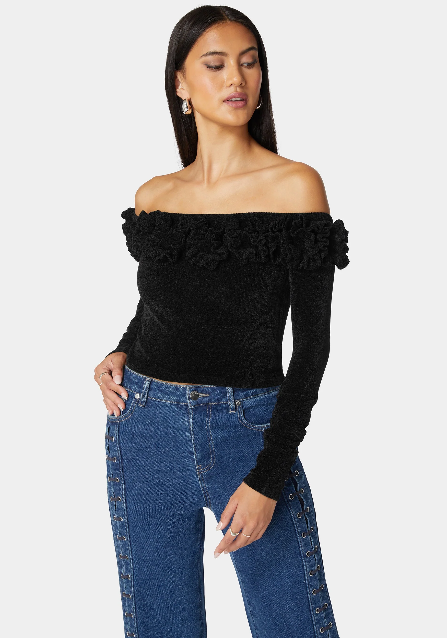 10202-off-shoulder-ruffle-detail-sweater-1.webp Off Shoulder Ruffle Detail Sweater