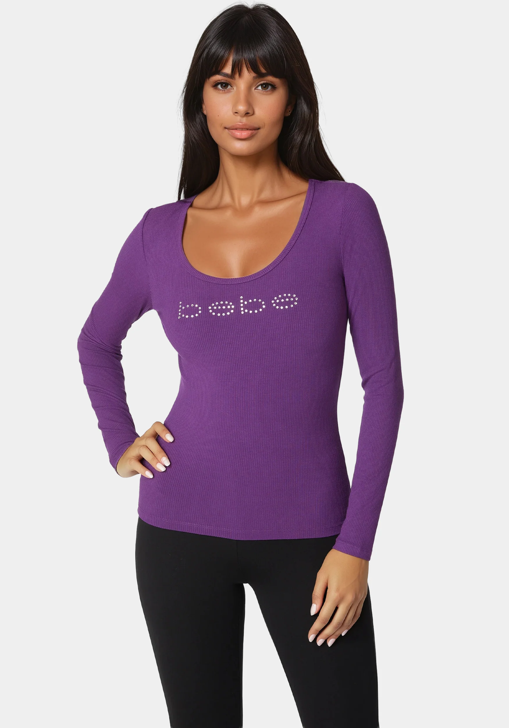 10214-bebe-logo-long-sleeve-scoop-neck-single-stone-rib-top-1.webp Bebe Logo Long Sleeve Scoop Neck Single Stone Rib Top
