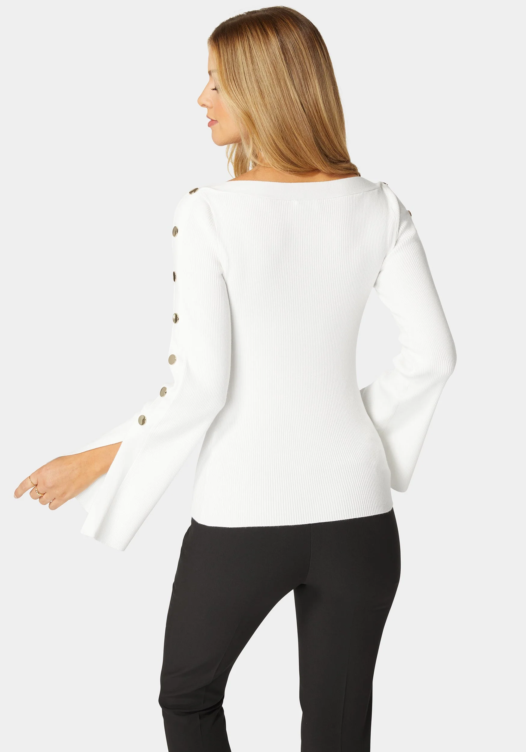 10310-off-shoulder-bateau-snapped-slit-sweater-3.webp Off Shoulder Bateau Snapped Slit Sweater