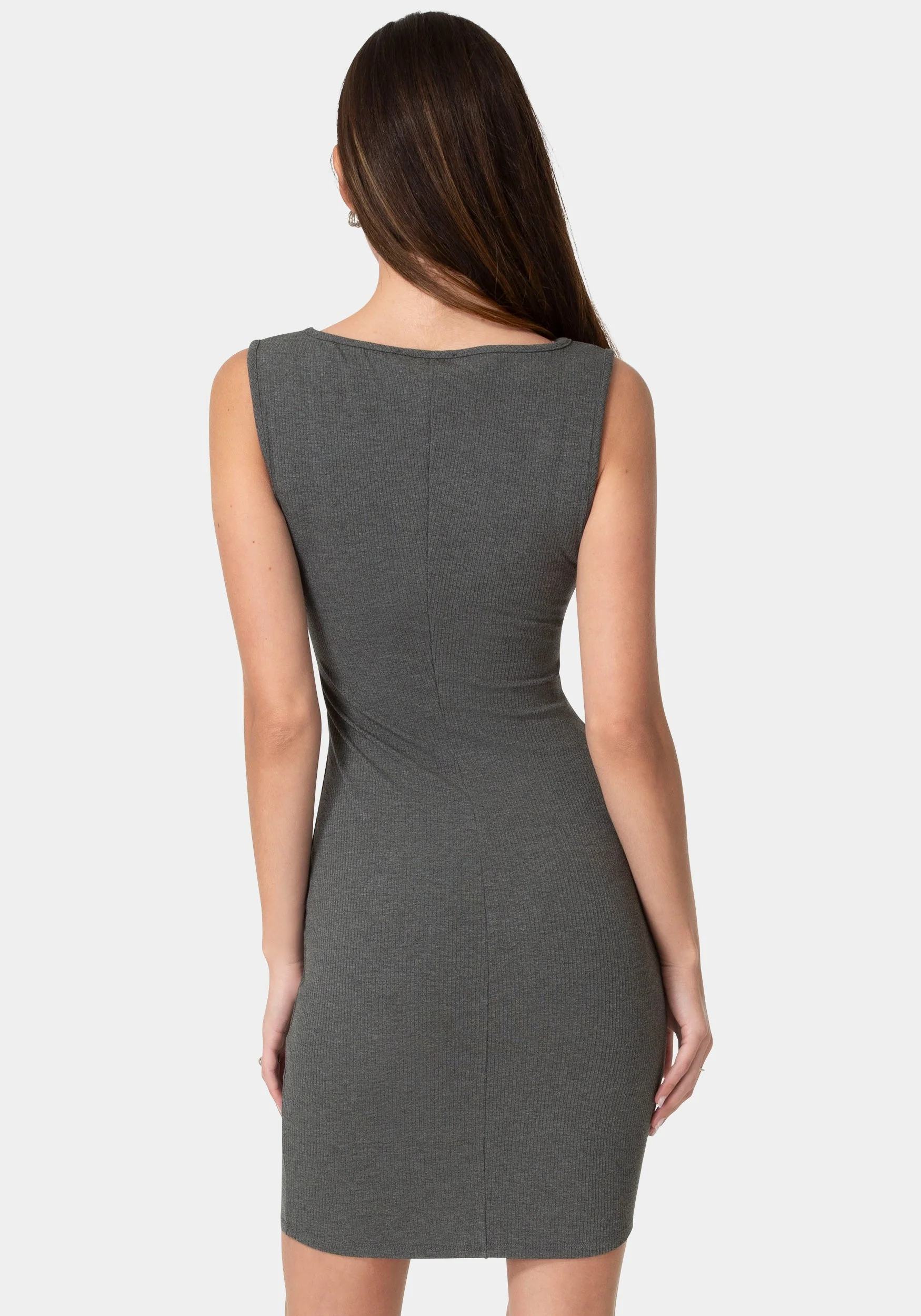 Ribbed Boatneck Mini Dress