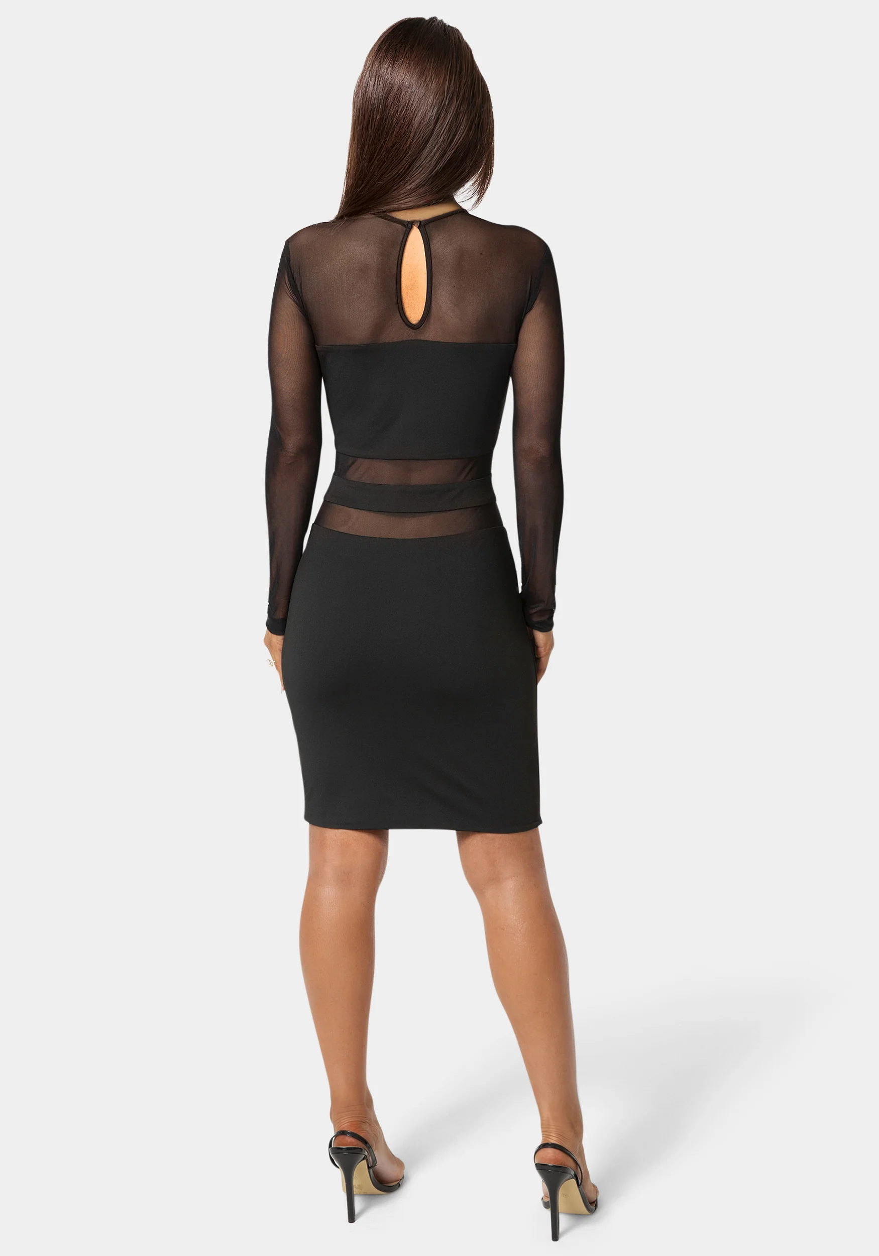 Illusion Mesh Mini Dress