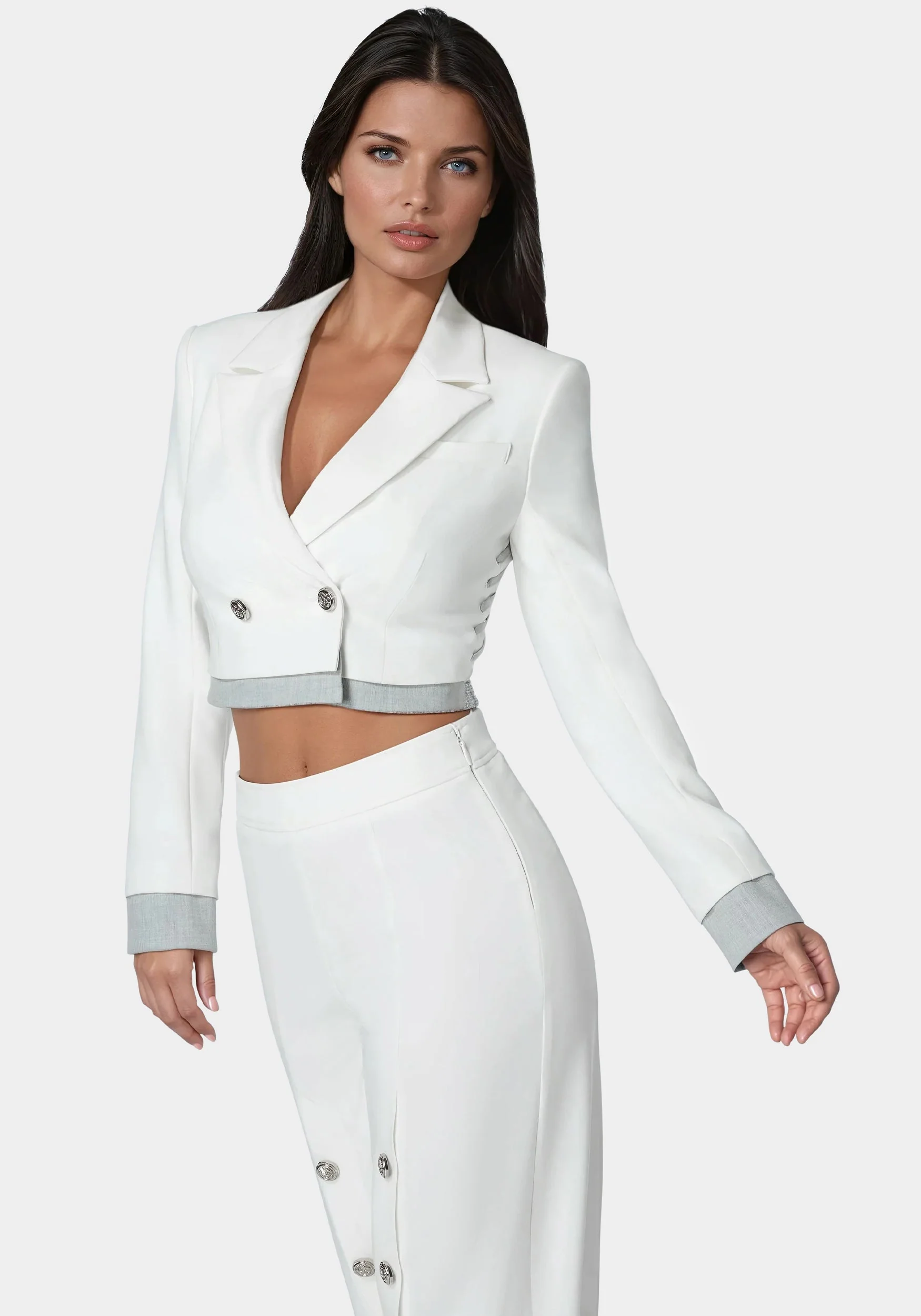 Cropped Eyelet Blazer