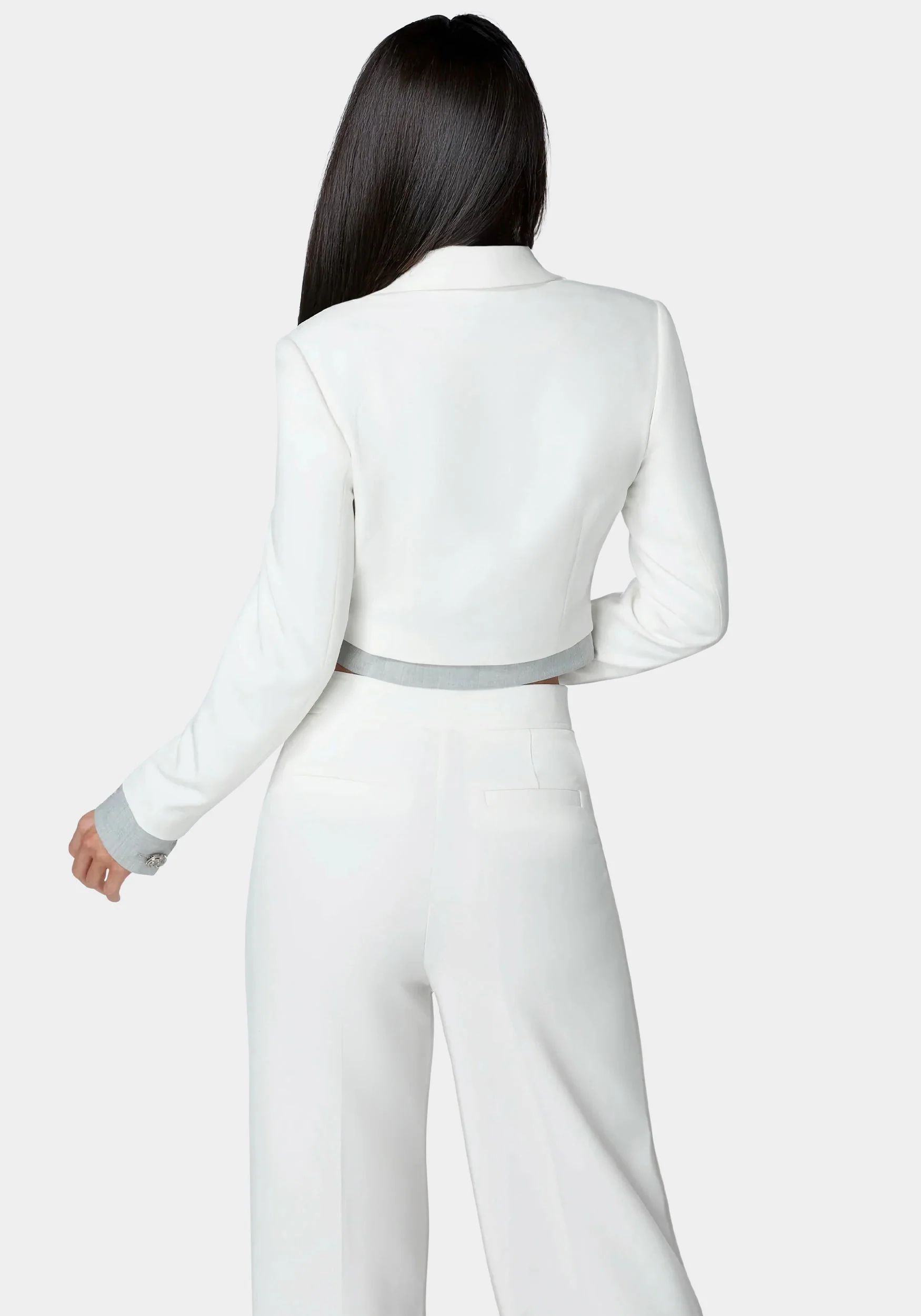 Cropped Eyelet Blazer