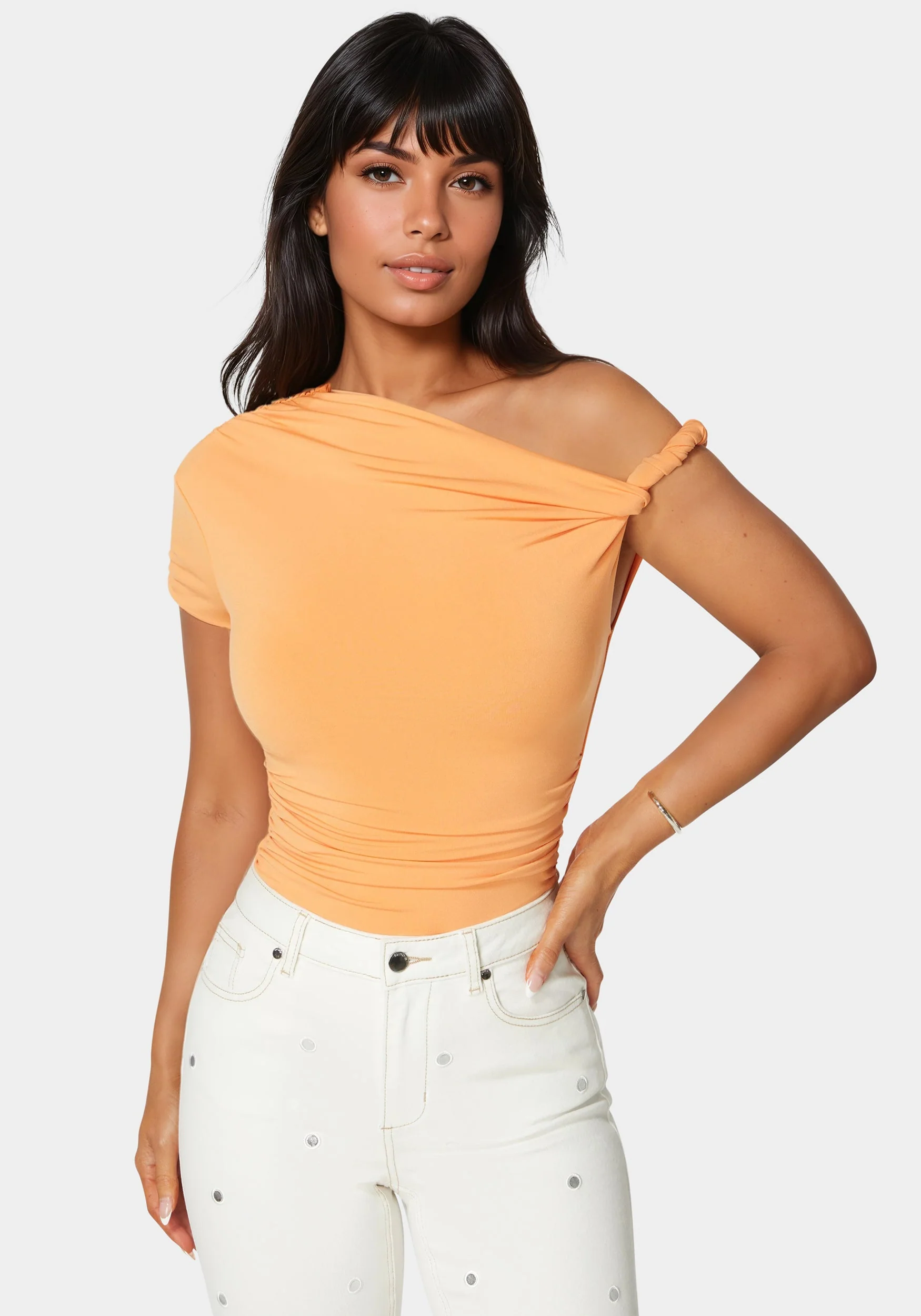 11128-asymmetrical-shoulder-ruched-bodysuit-1.webp Asymmetrical Shoulder Ruched Bodysuit