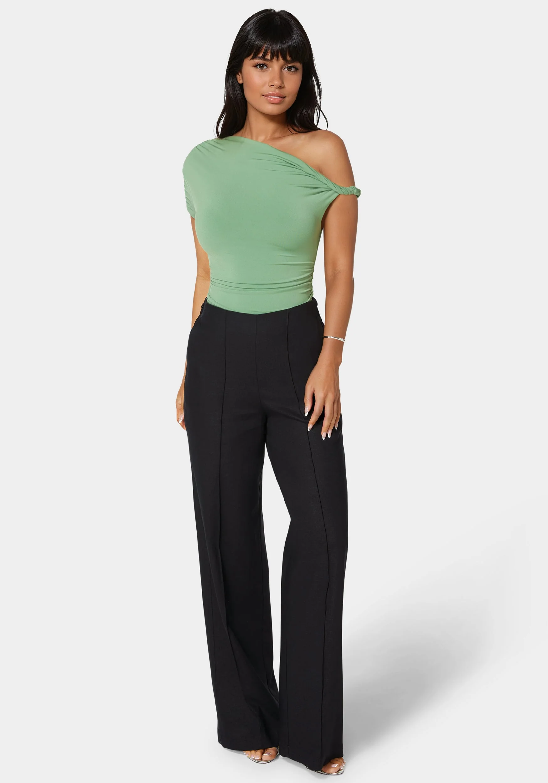 High Waist Linen Straight Leg Pant