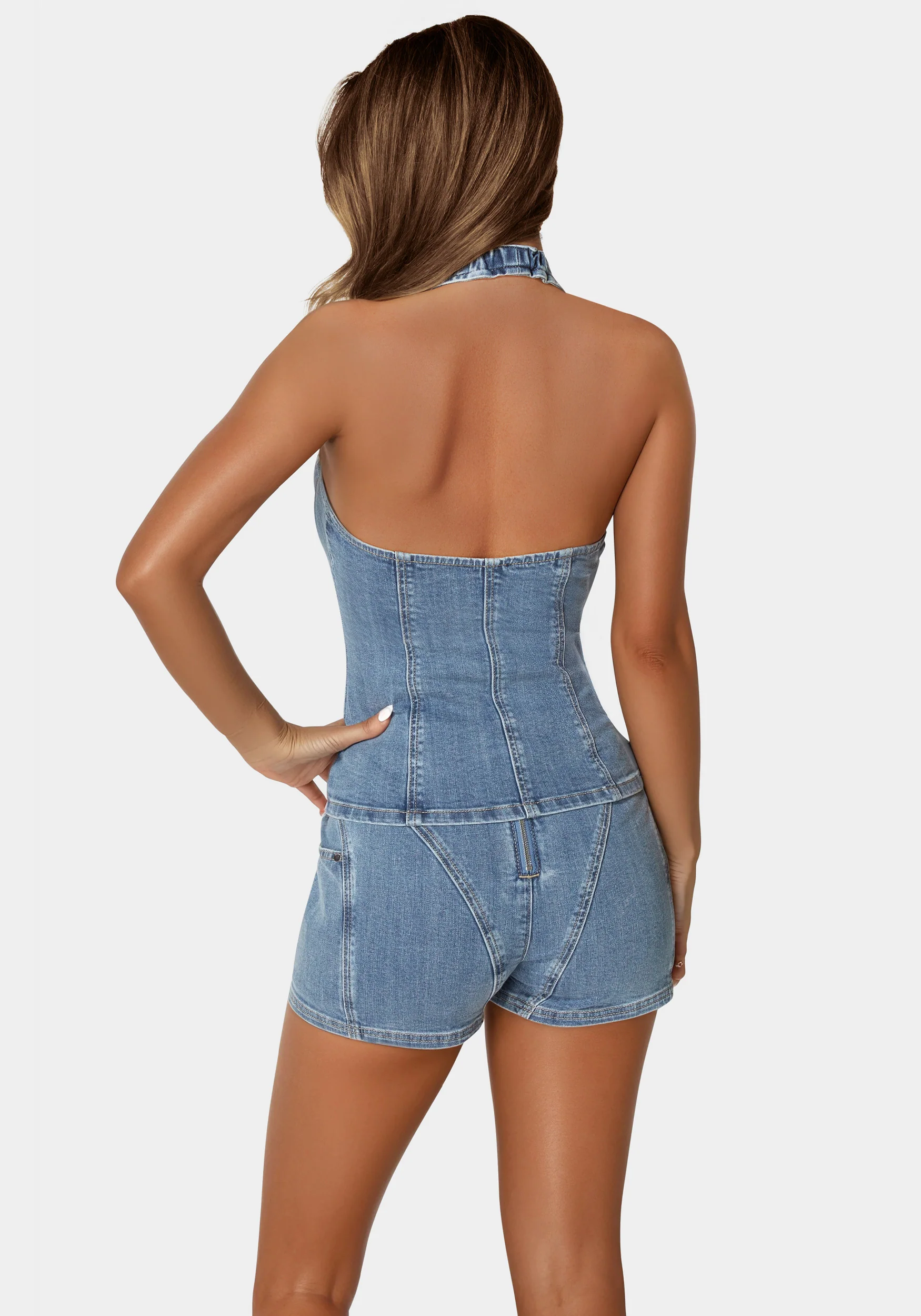11229-button-down-halter-denim-top-3.webp Button Down Halter Denim Top