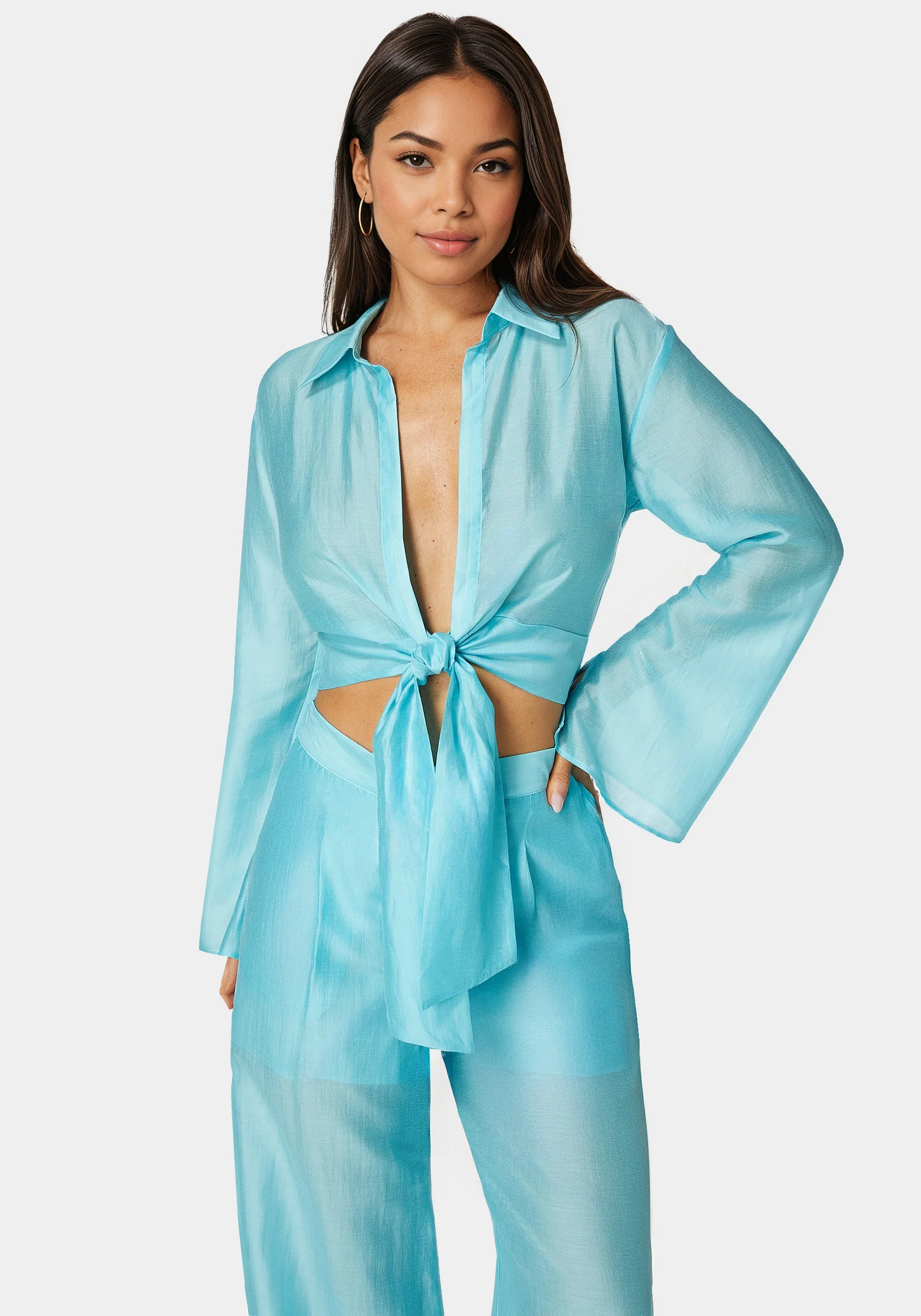 11373-front-tie-flowy-blouse-1.webp Front Tie Flowy Blouse