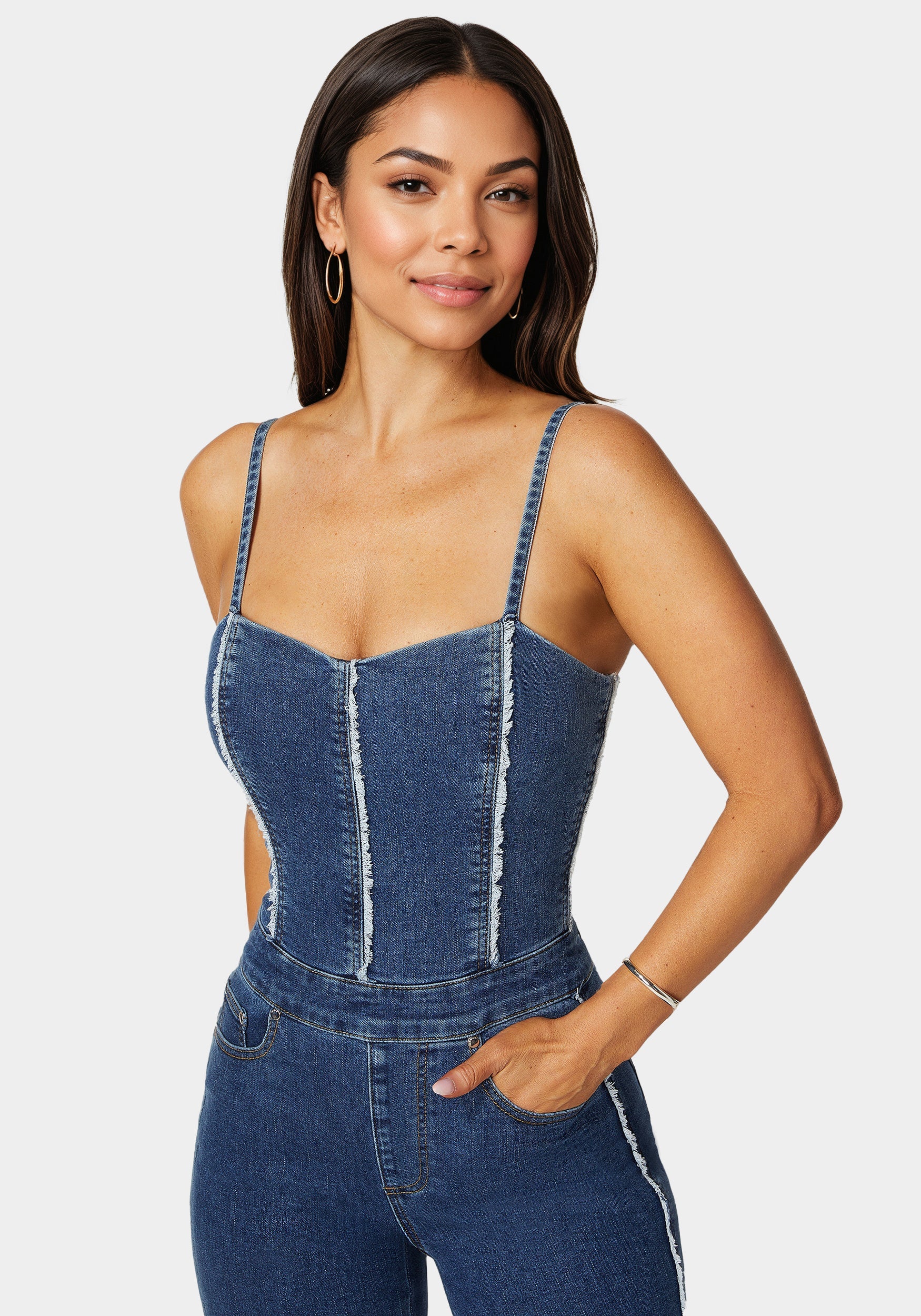 11438-fitted-capri-denim-jumpsuit-4.jpg Fitted Capri Denim Jumpsuit