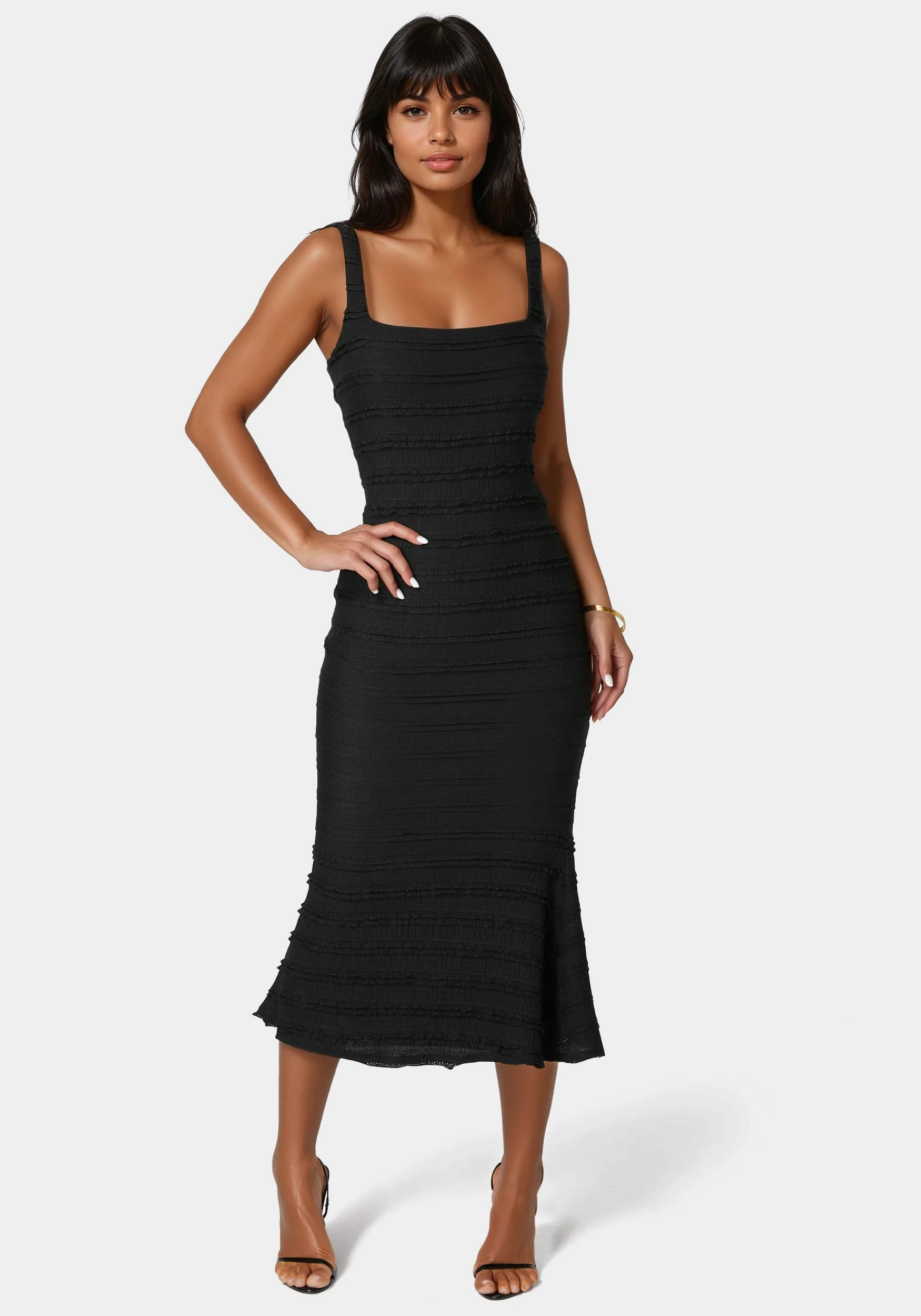 11462-square-neck-fluted-hem-midi-dress-1.webp Square Neck Fluted Hem Midi Dress