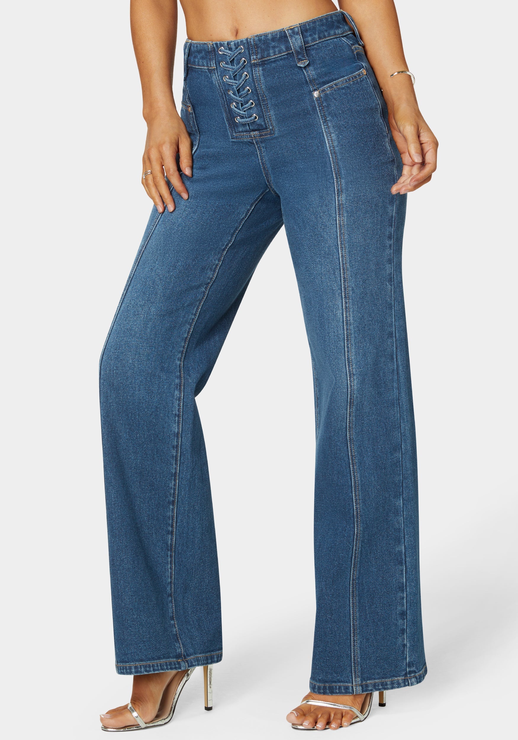 11608-natural-waist-lace-up-wide-leg-jeans-1.jpg Natural Waist Lace Up Wide Leg Jeans