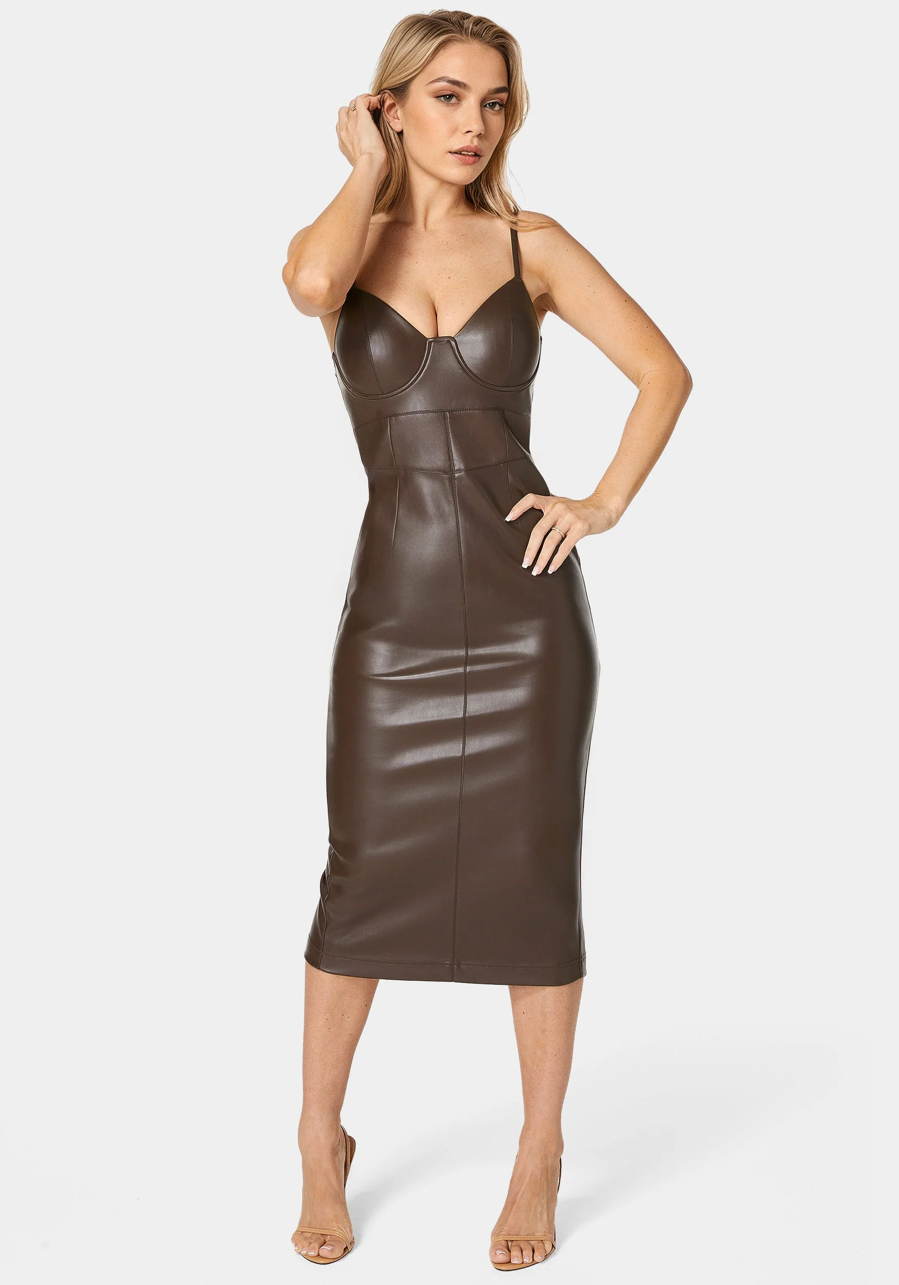 11641-faux-leather-bustier-midi-dress-1.webp Faux Leather Bustier Midi Dress