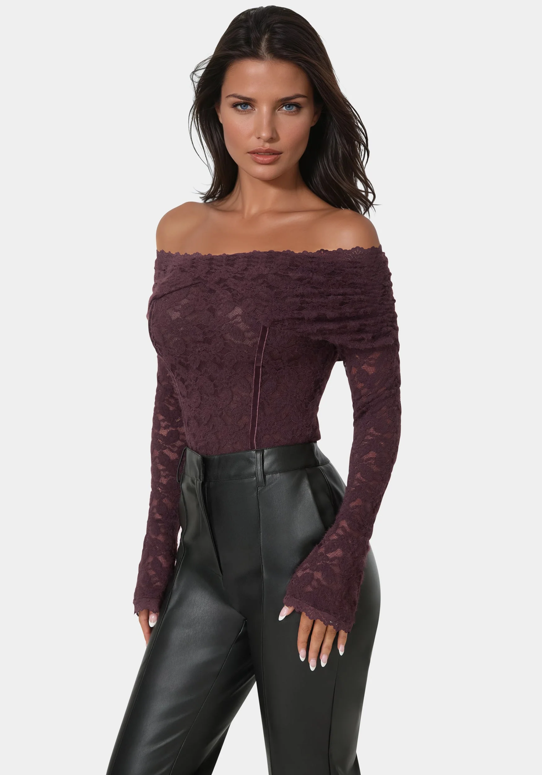 Off Shoulder Fluffy Lace Top