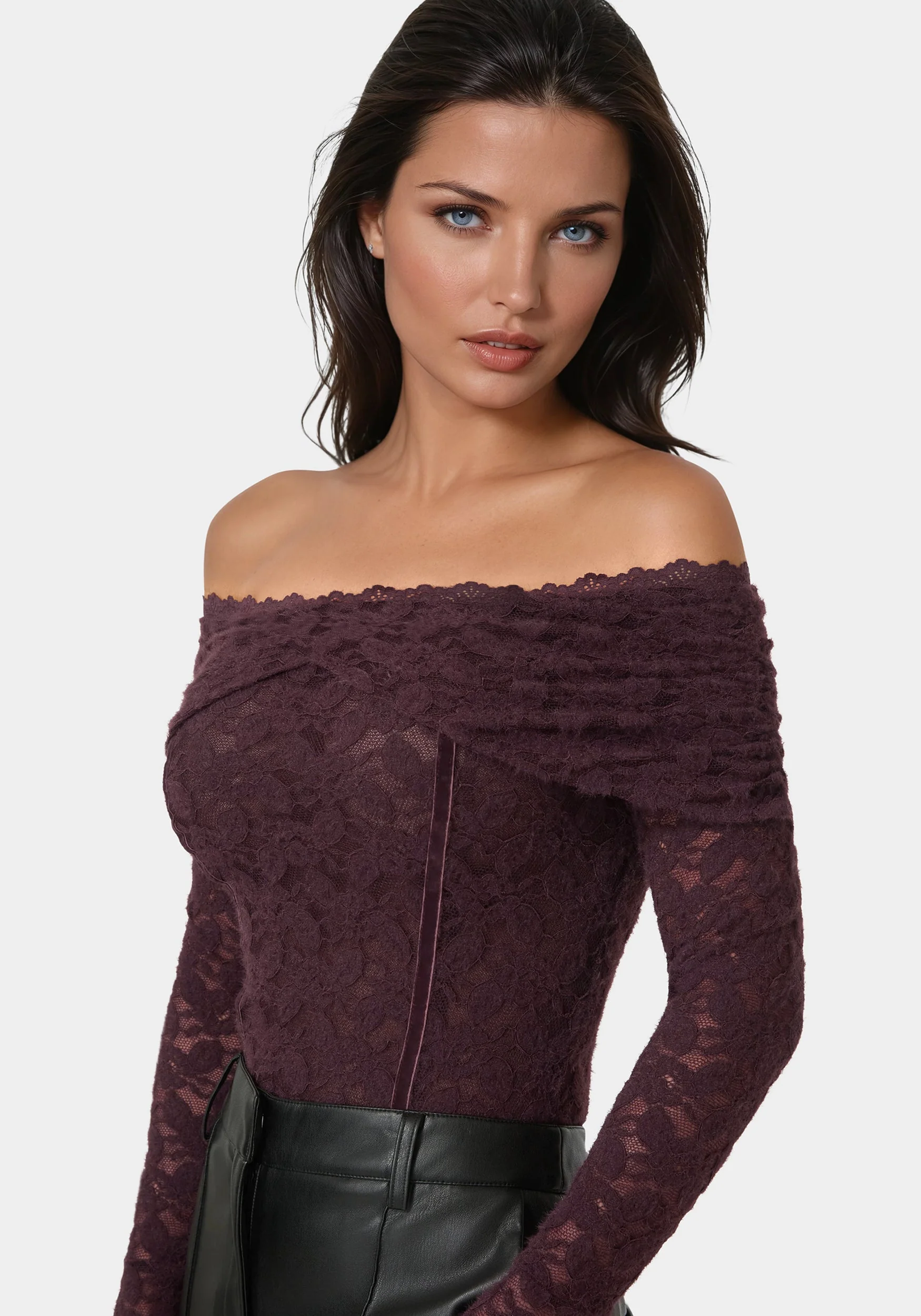 Off Shoulder Fluffy Lace Top