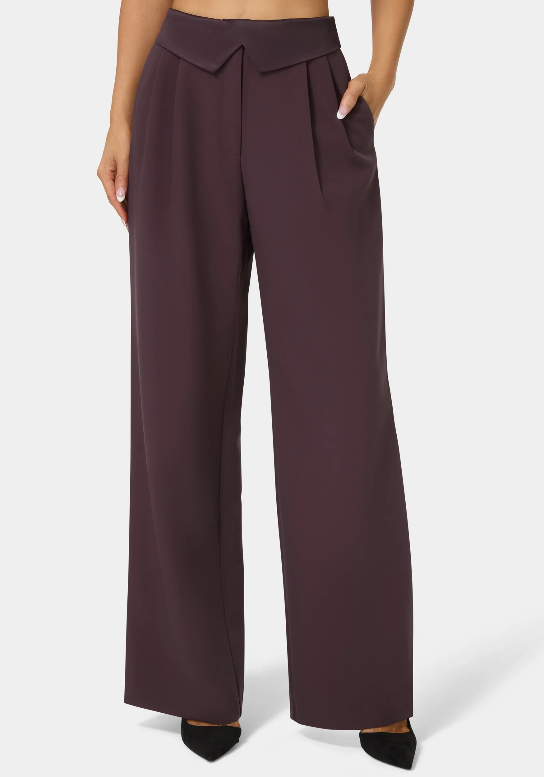 12105-tailored-foldover-waistband-wide-leg-pant-1.webp Tailored Foldover Waistband Wide Leg Pant