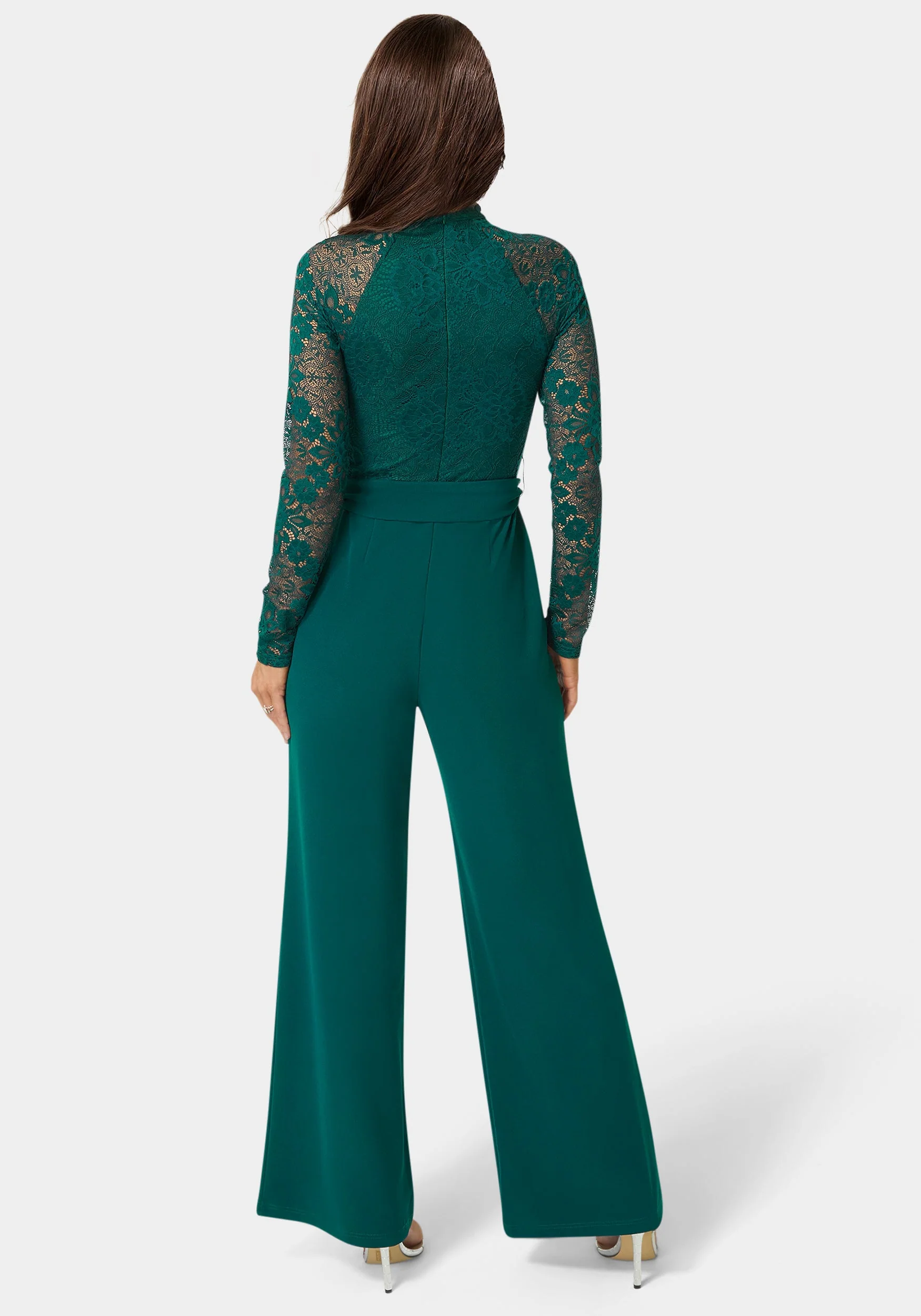 Lace Bodice Straight Leg Jumpsuit