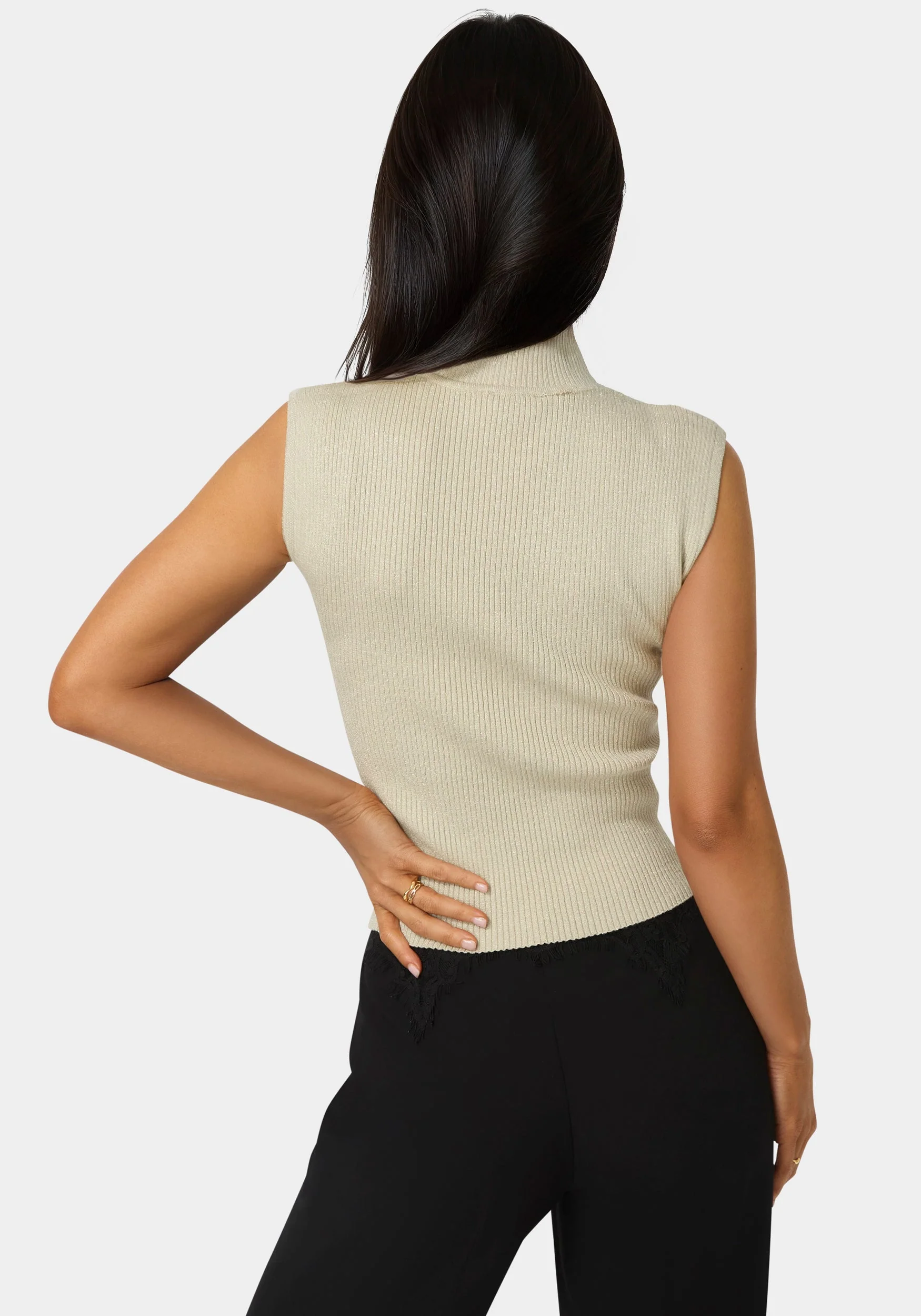 12247-metallic-mock-neck-pointelle-sweater-3.webp Metallic Mock Neck Pointelle Sweater