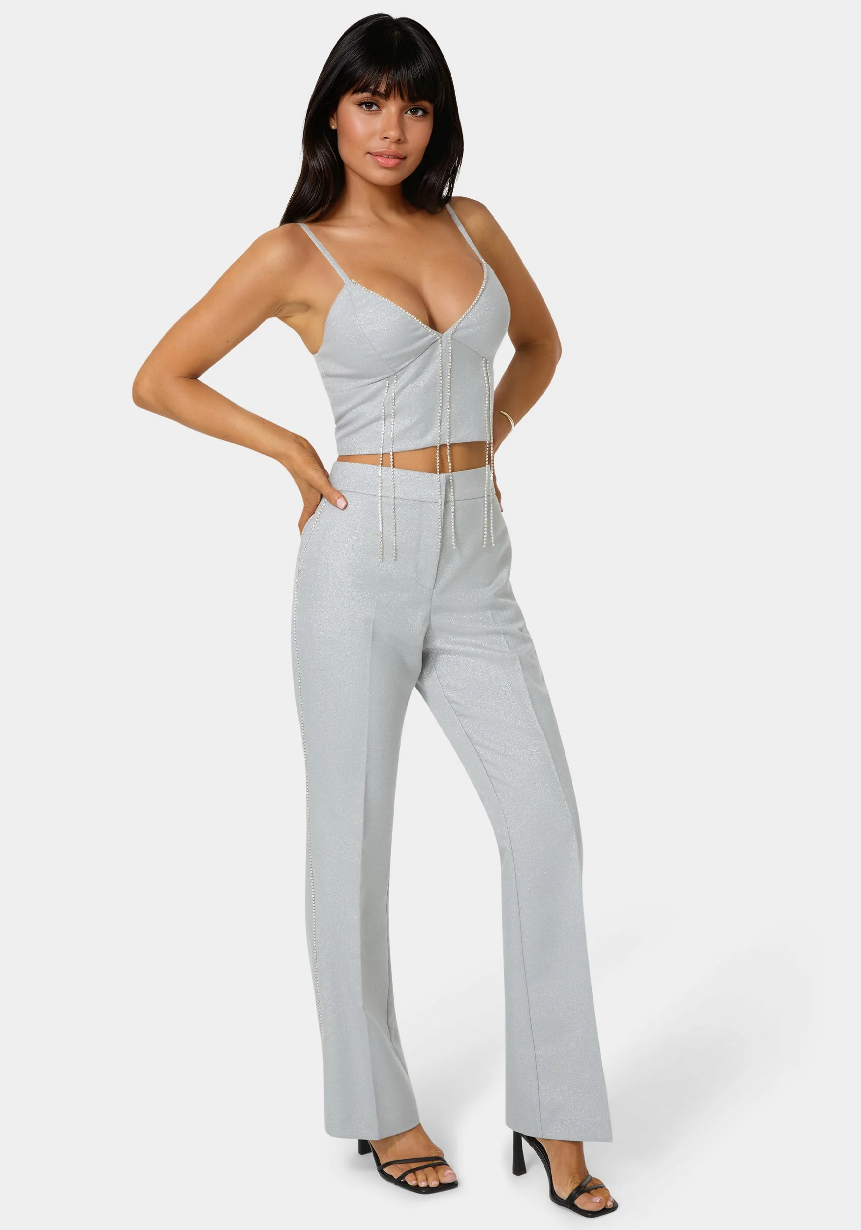 12285-glittery-high-waist-mini-flare-leg-pant-1.webp Glittery High Waist Mini Flare Leg Pant