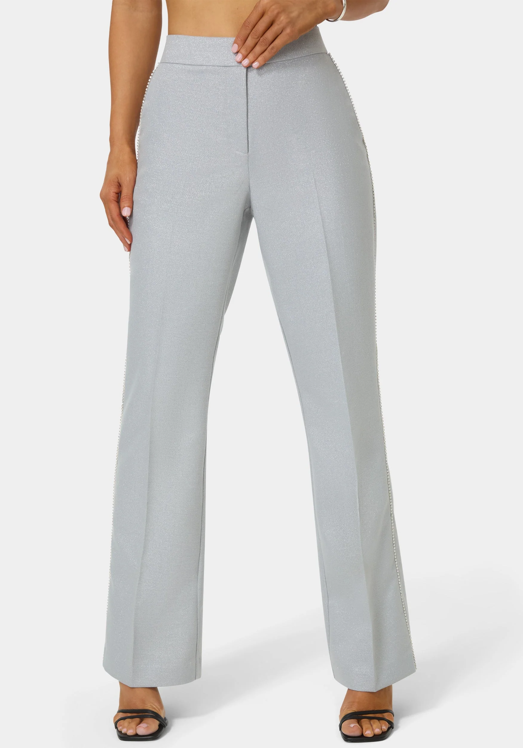12285-glittery-high-waist-mini-flare-leg-pant-5.webp Glittery High Waist Mini Flare Leg Pant