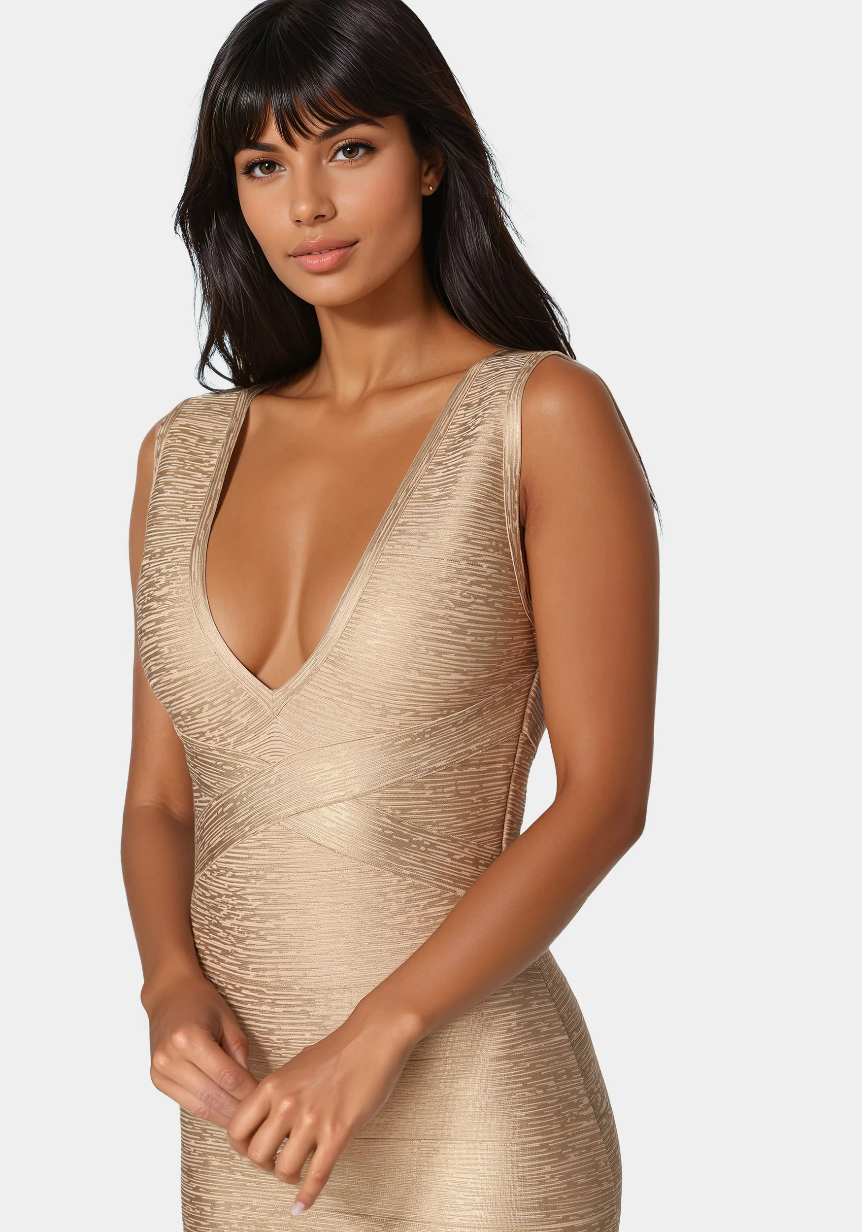Foiled Bandage Metallic Dress