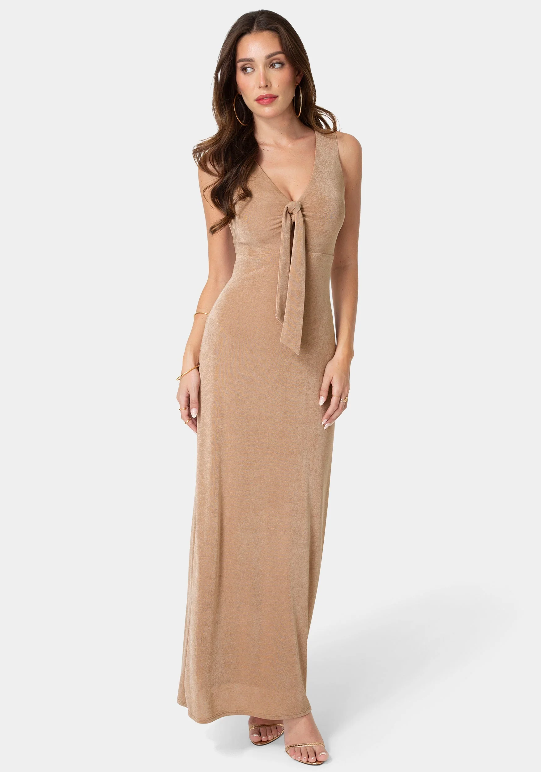 1252-v-neck-cutout-tie-maxi-dress-1.webp V-Neck Cutout Tie Maxi Dress