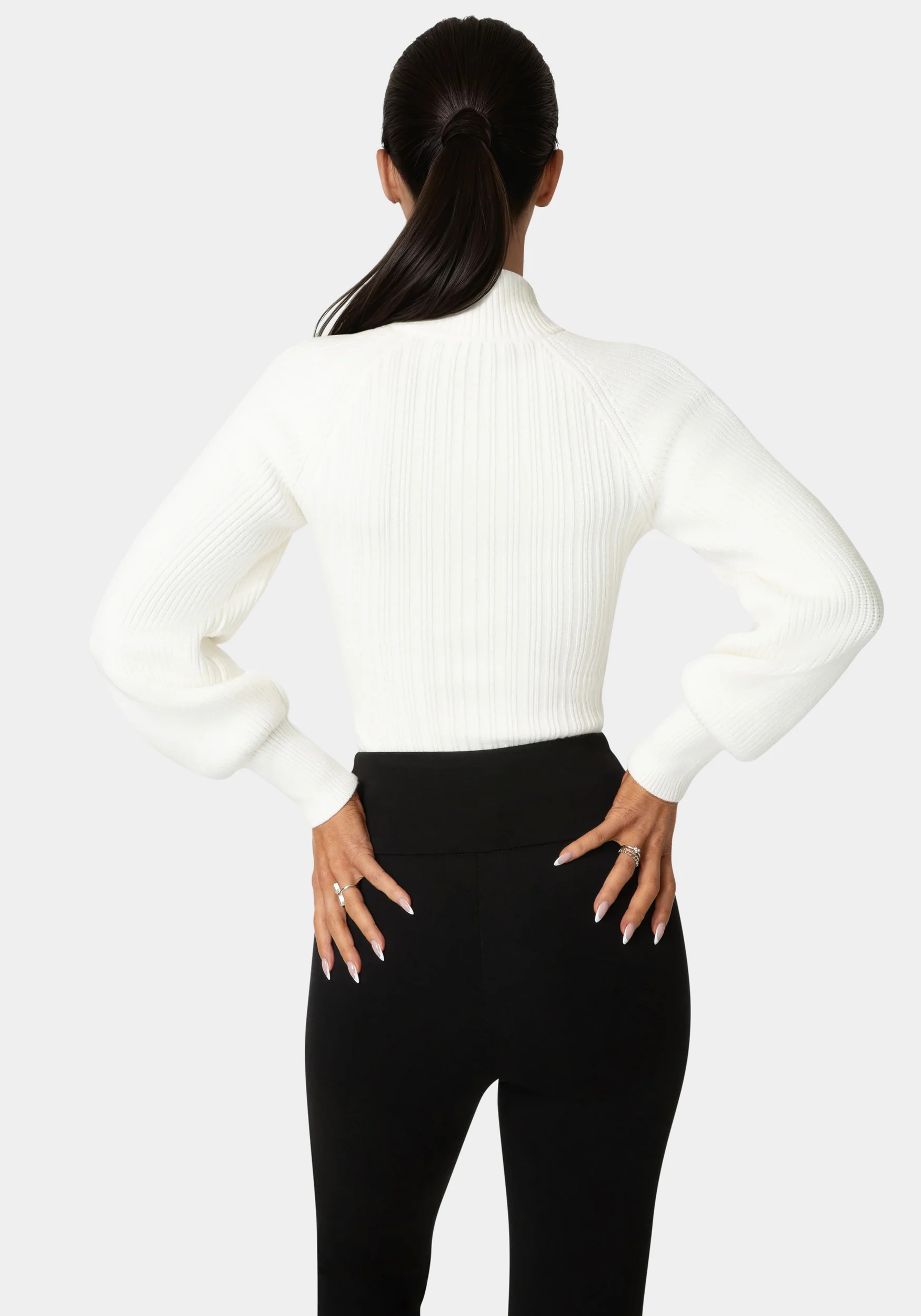 Long Sleeve Ribbed-Knit Top