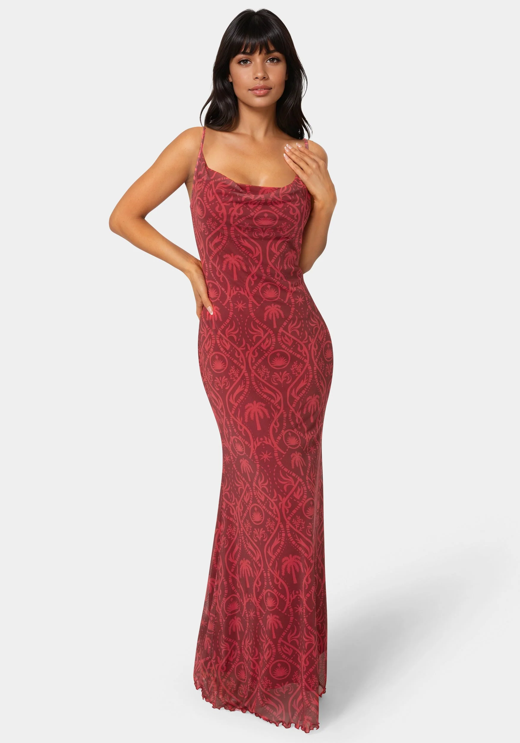12635-printed-mesh-cowl-gown-1.webp Printed Mesh Cowl Gown