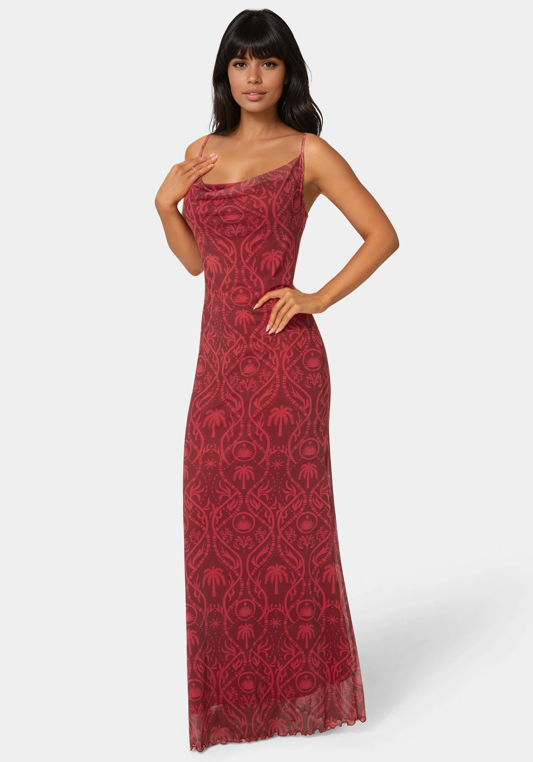 12635-printed-mesh-cowl-gown-2.webp Printed Mesh Cowl Gown