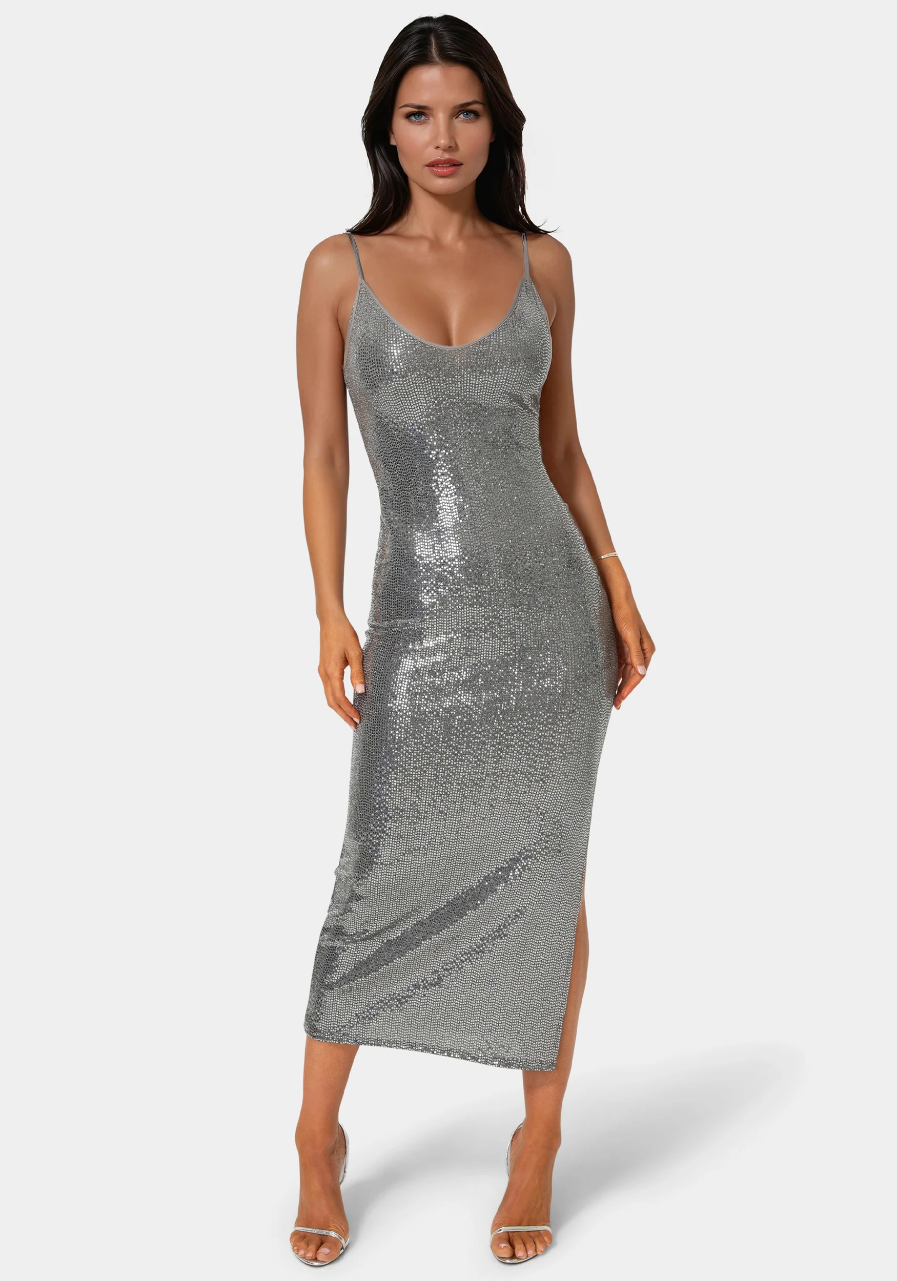 12731-disco-dot-maxi-v-neck-gown-1.webp Disco Dot Maxi V Neck Gown