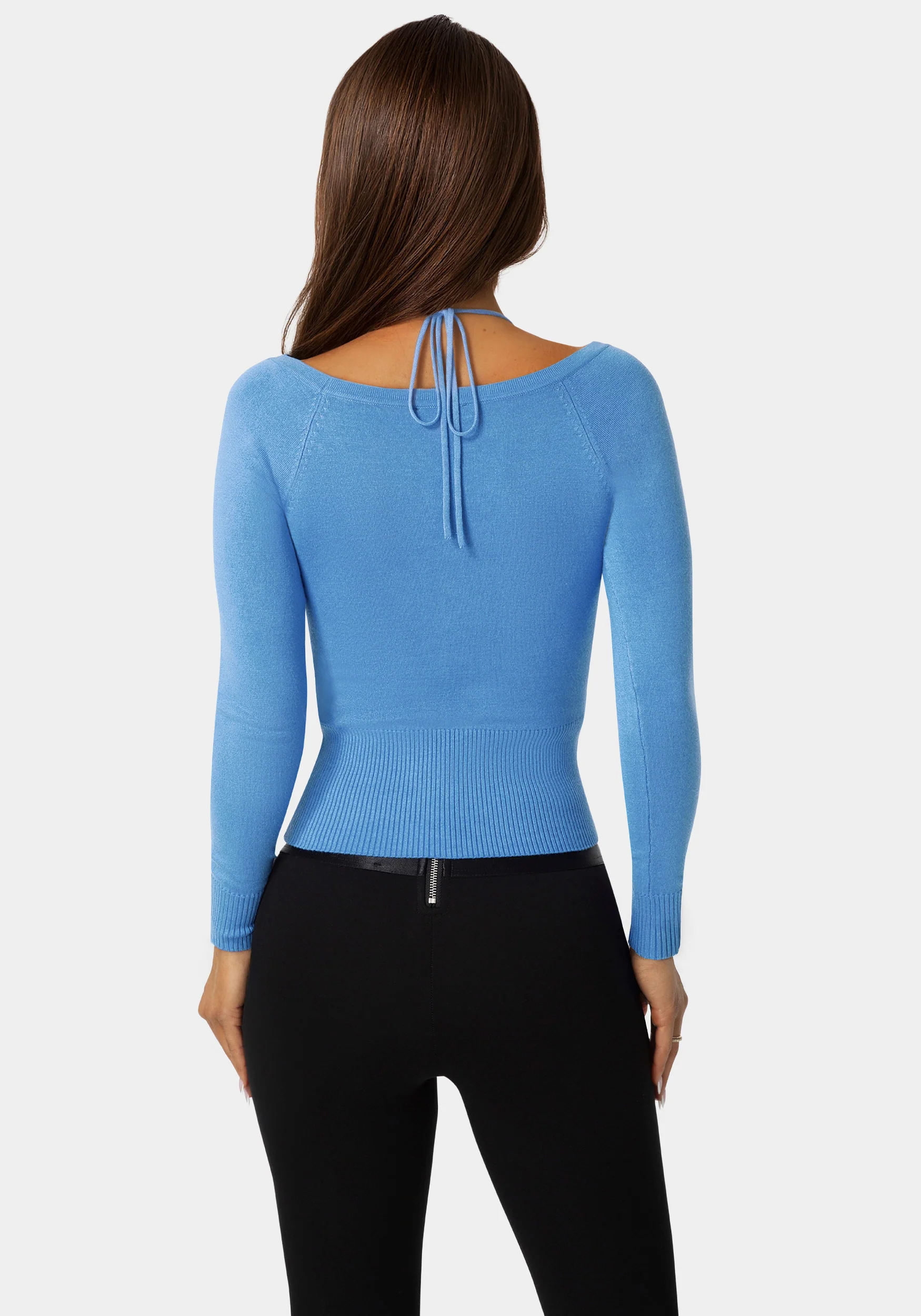 Light Weight Halter Neck Tie Cardigan