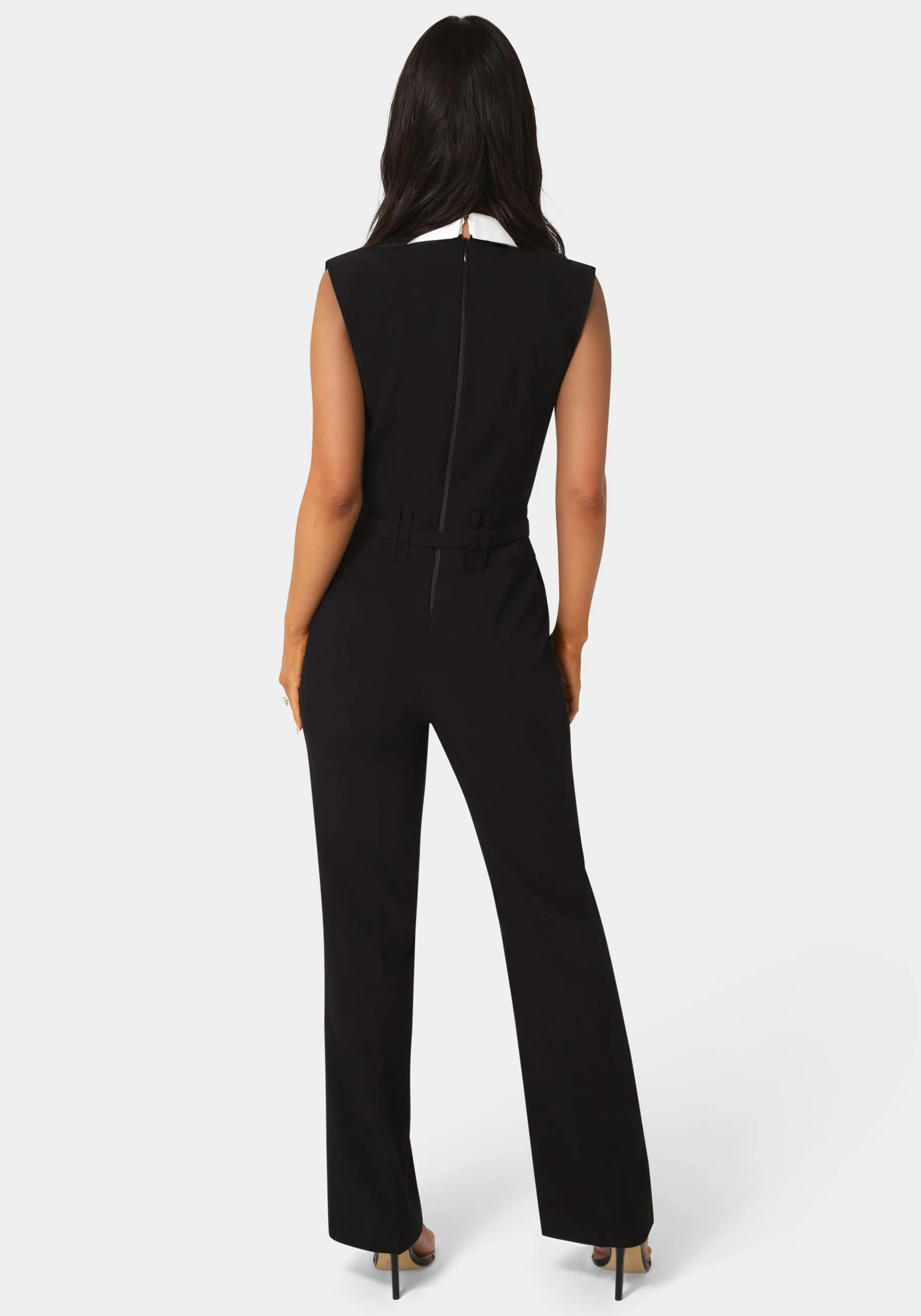 Tailored Two Tone Straight Leg Jumpsuit