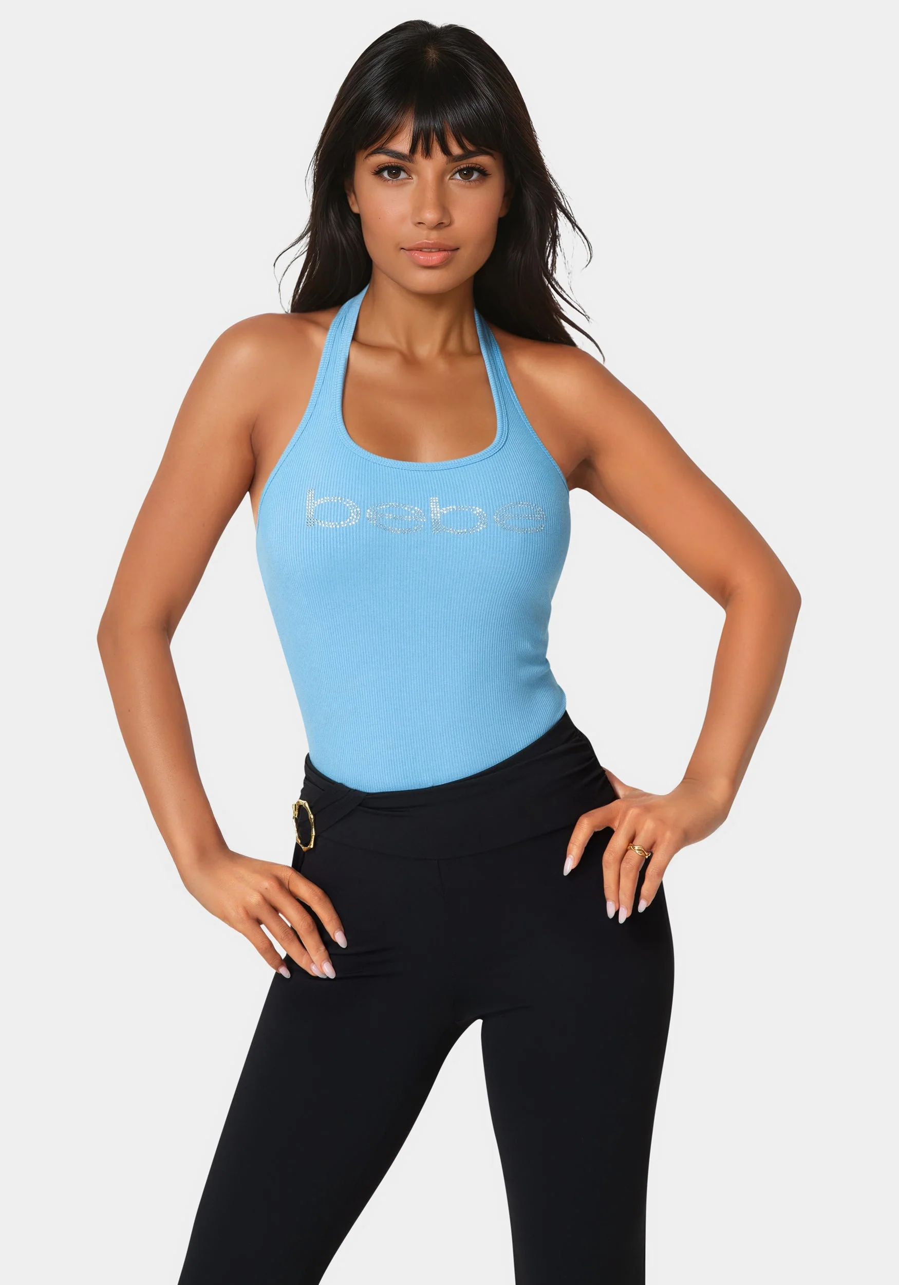 12939-bebe-logo-halter-neck-rib-tank-3.webp Bebe Logo Halter Neck Rib Tank
