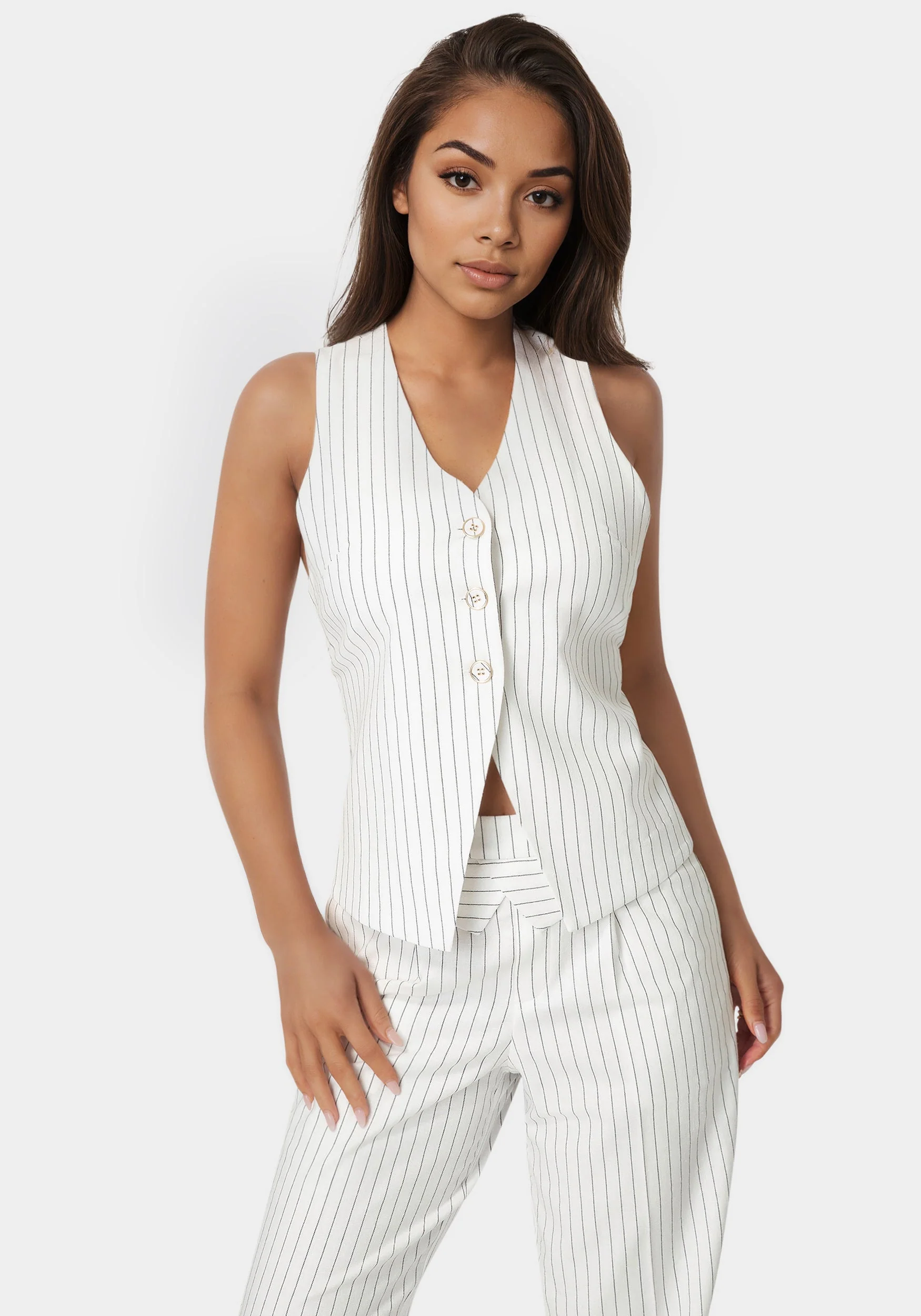 13058-pinstripe-linen-back-bow-vest-1.webp Pinstripe Linen Back Bow Vest