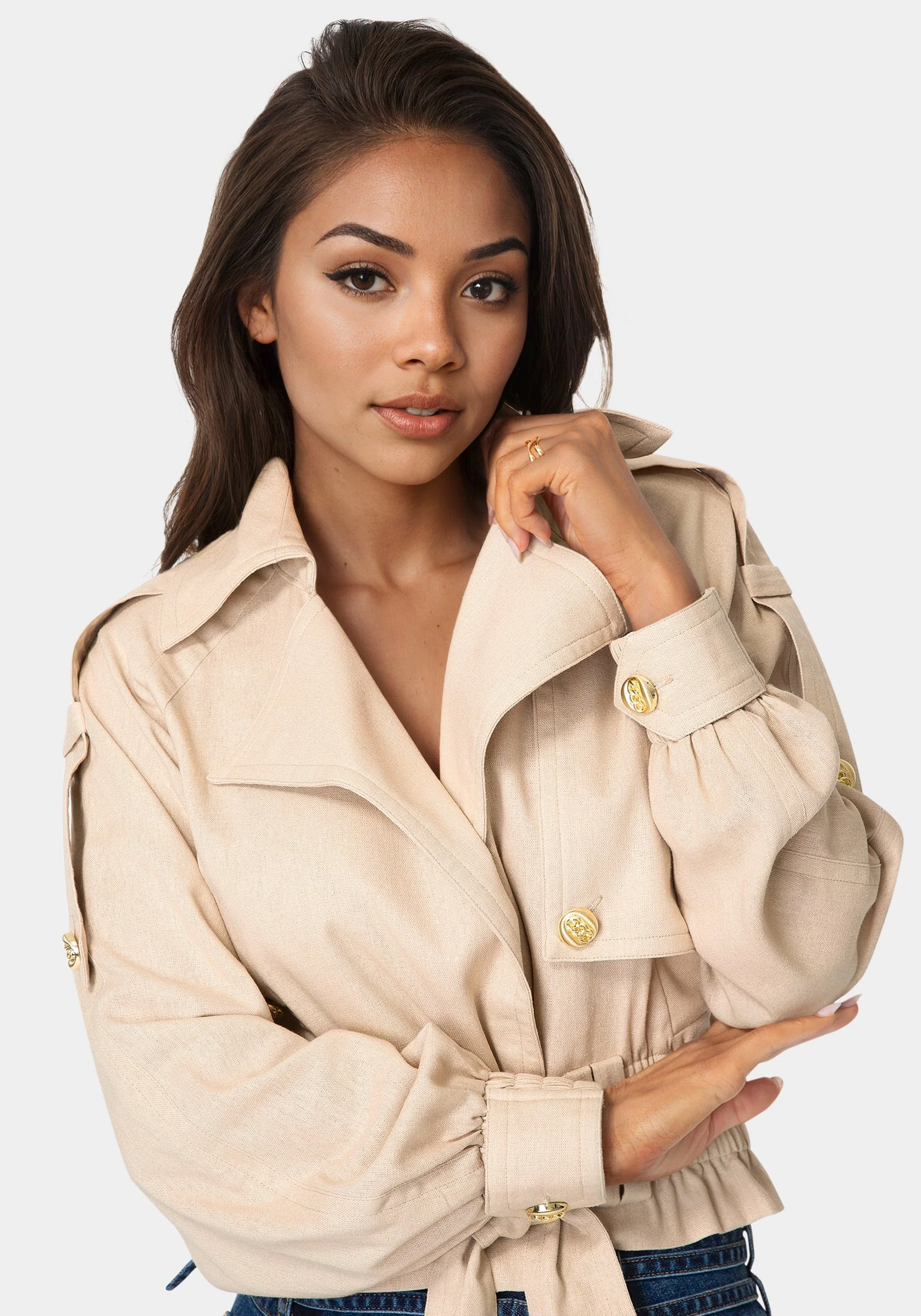 Cropped Trench Jacket