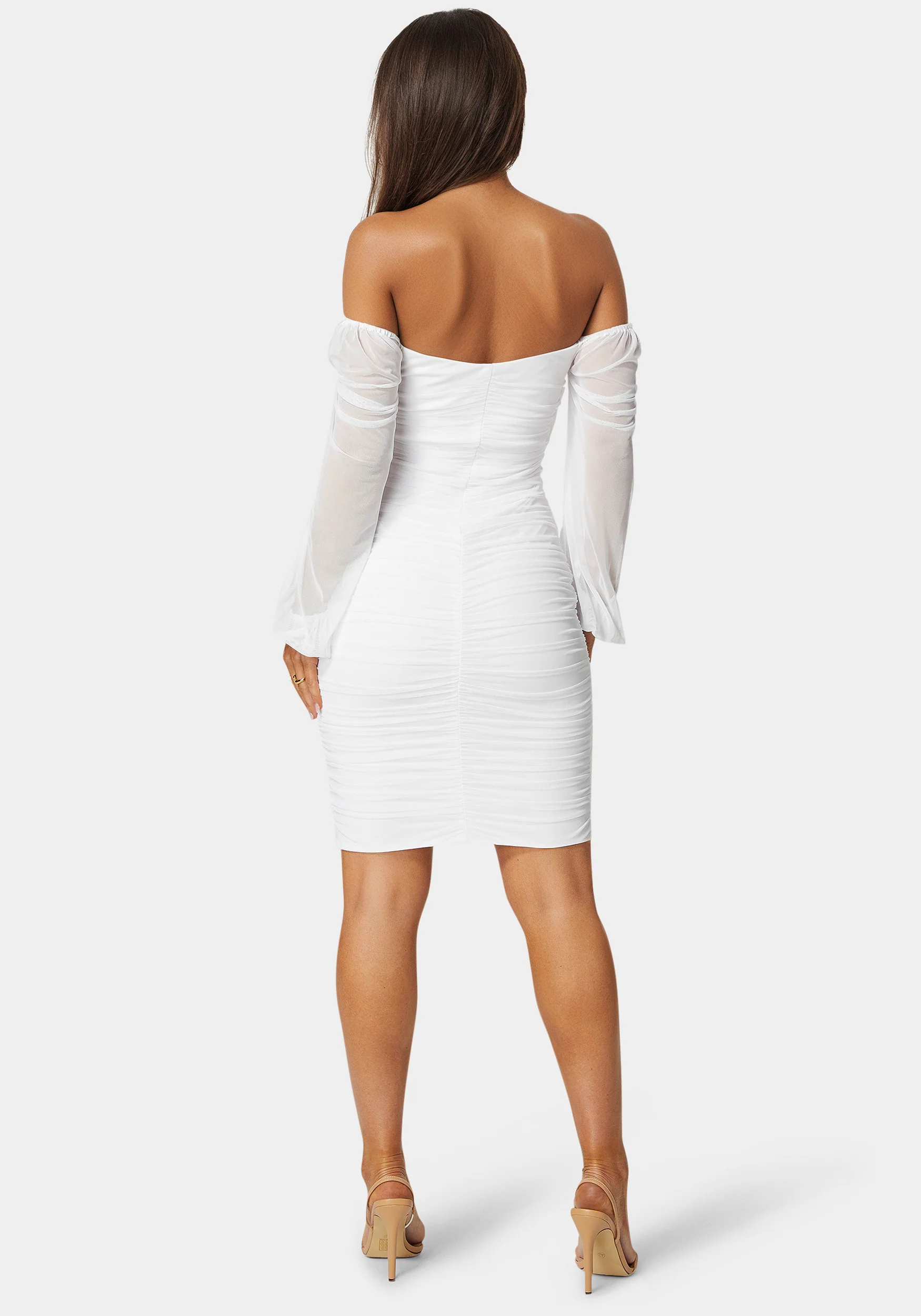 Blouson Sleeve Ruched Mini Dress