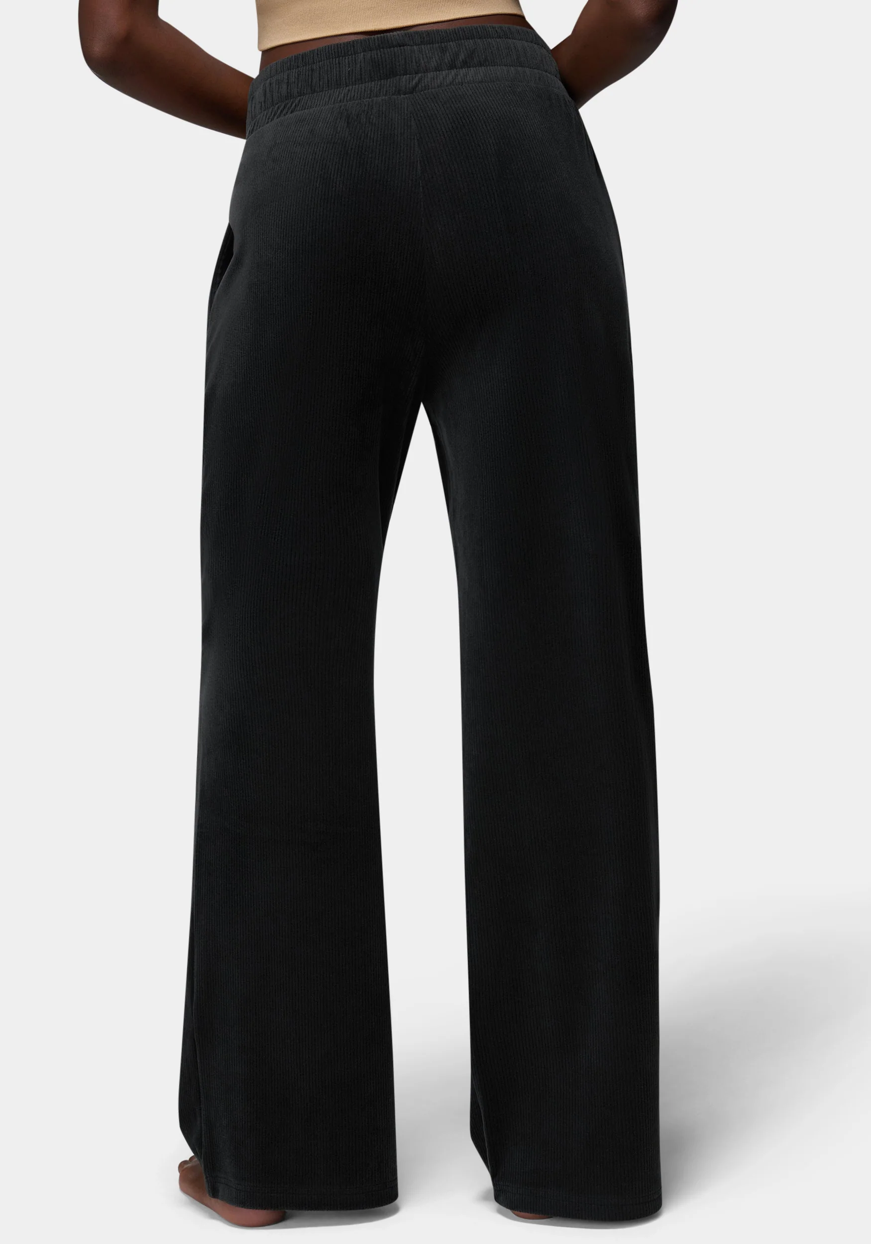 Velour Corded Wide Leg Pant