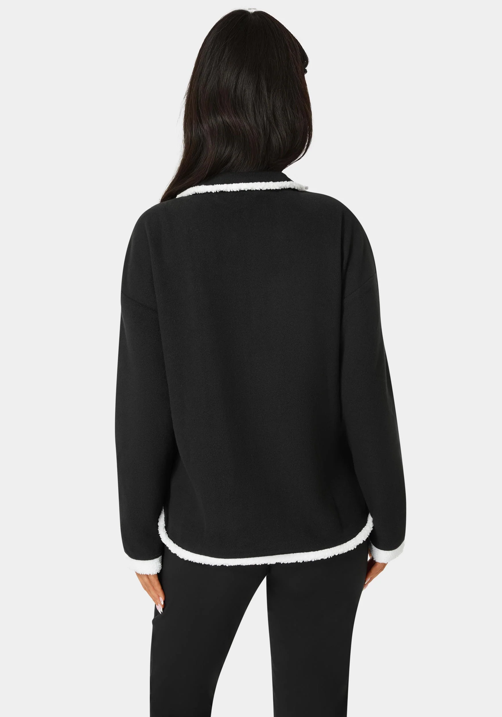 Polar Fleece Jacket With Teddy Fur Trim