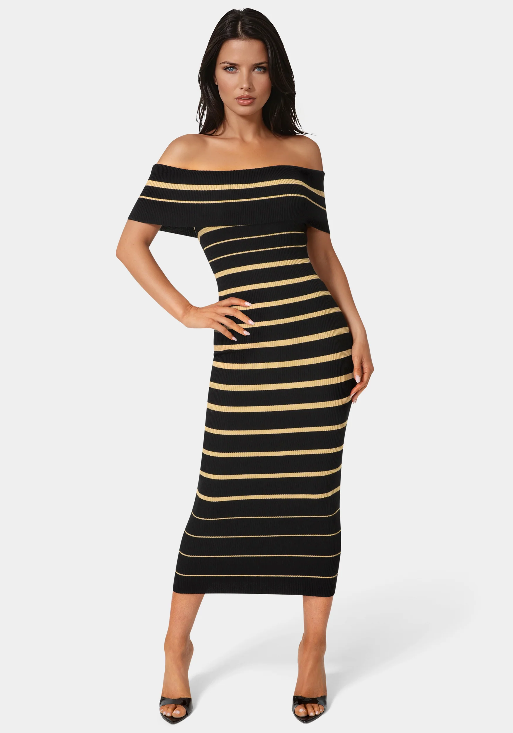 13779-stripe-off-shoulder-maxi-dress-1.webp Stripe Off Shoulder Maxi Dress