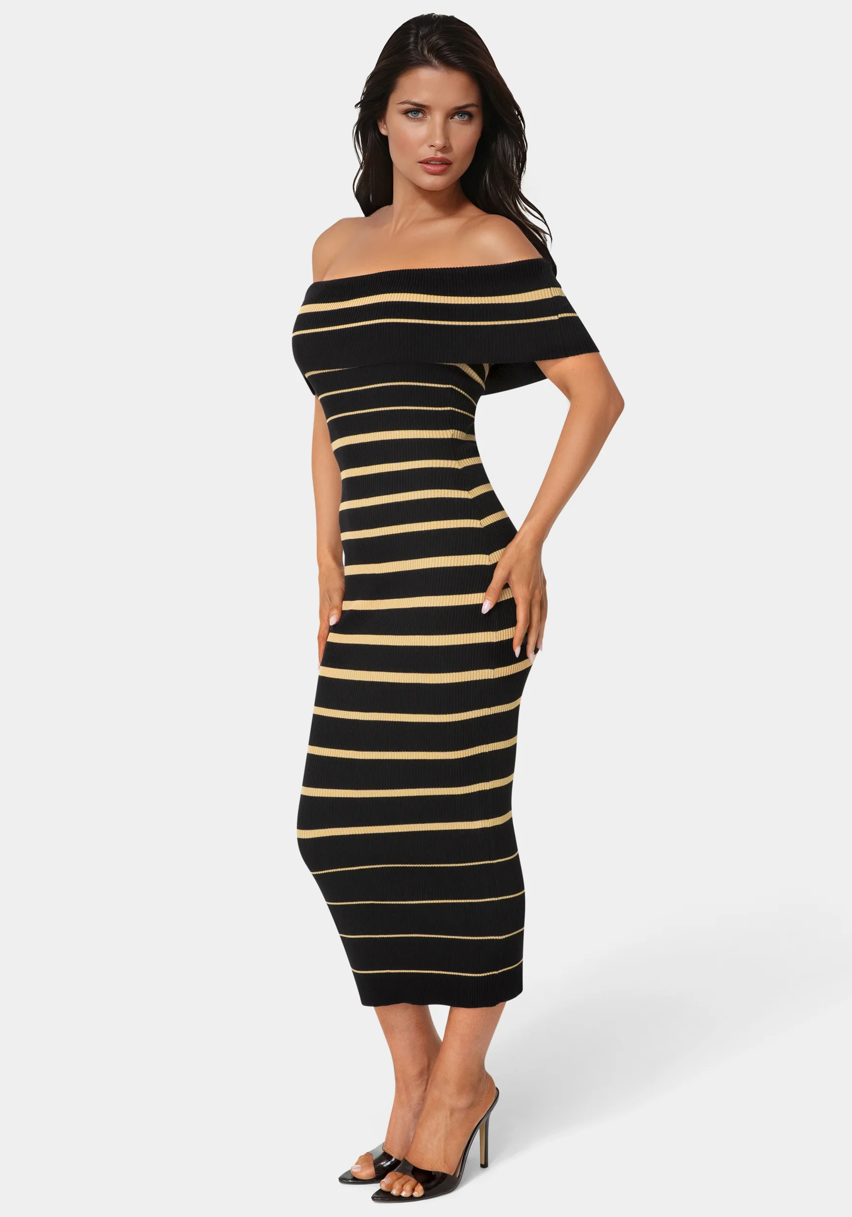 13779-stripe-off-shoulder-maxi-dress-2.webp Stripe Off Shoulder Maxi Dress