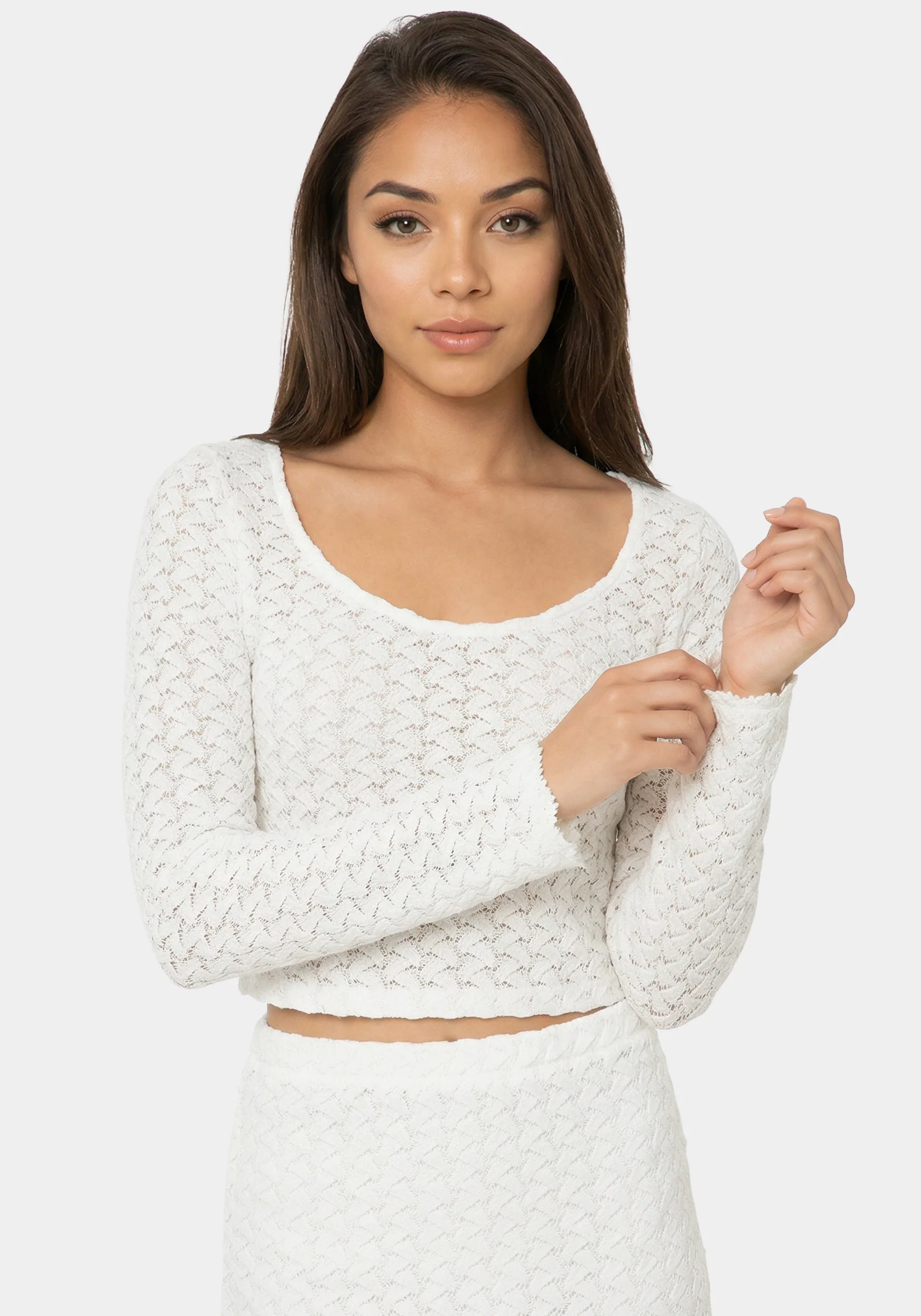 2-Piece Crochet Top Tiered Skirt Set
