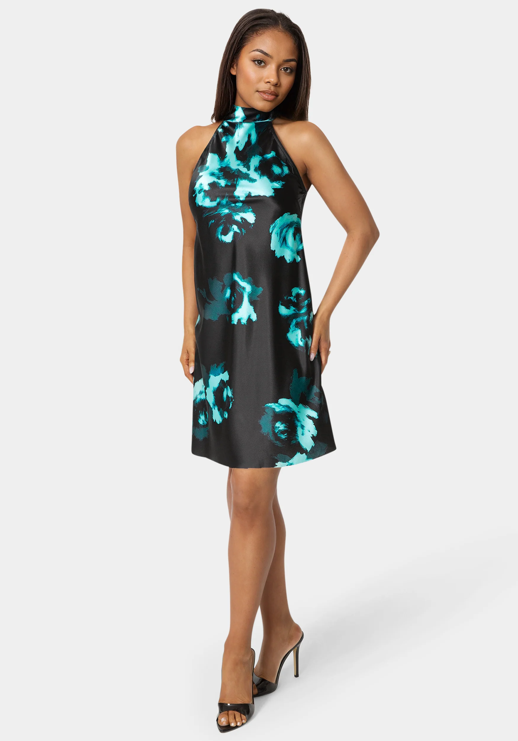 13801-printed-satin-mock-neck-dress-with-bow-back-1.webp Printed Satin Mock Neck Dress with Bow Back