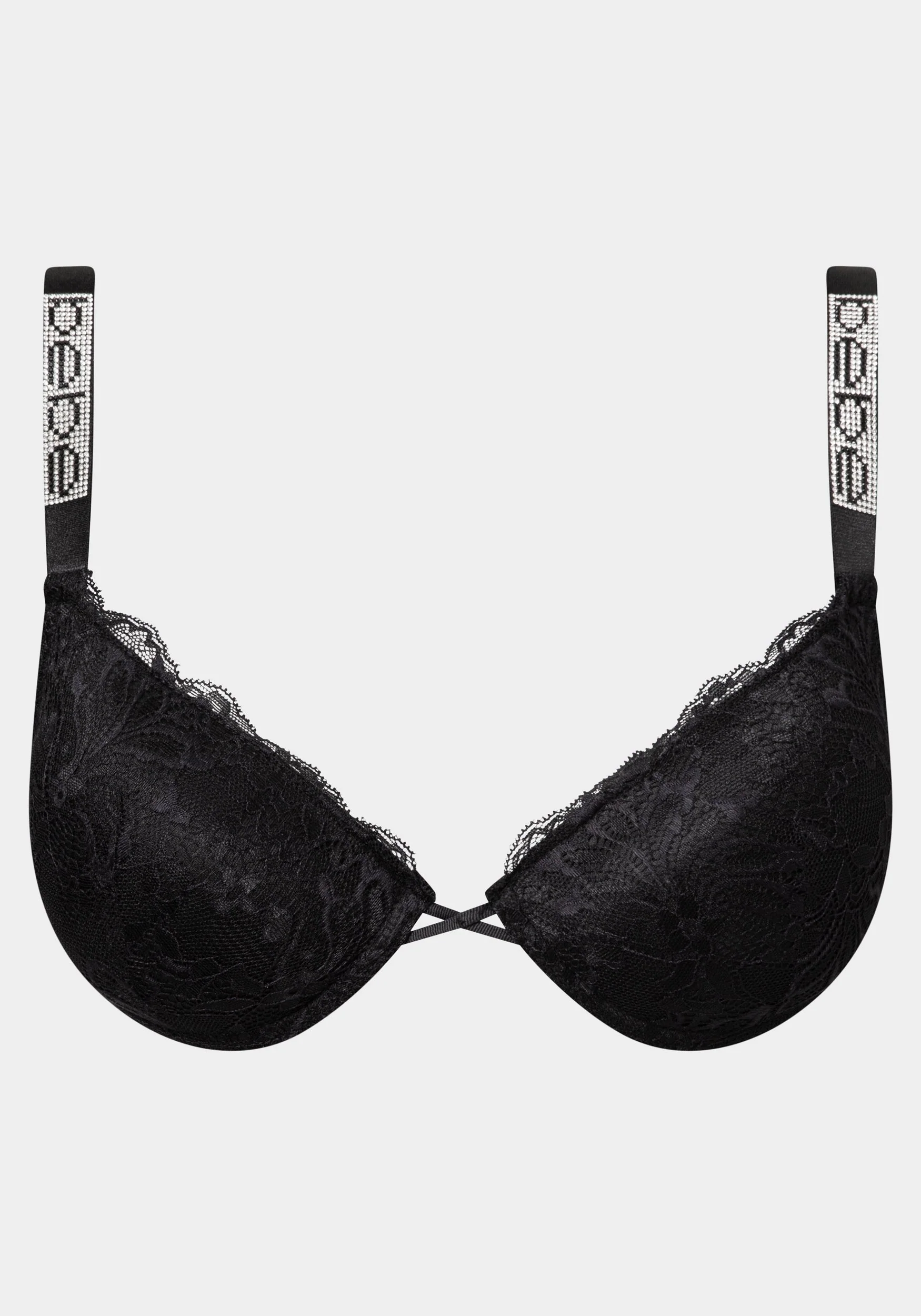 MEGA PUSH UP Lace Bra with Bebe Rhinestone Detail