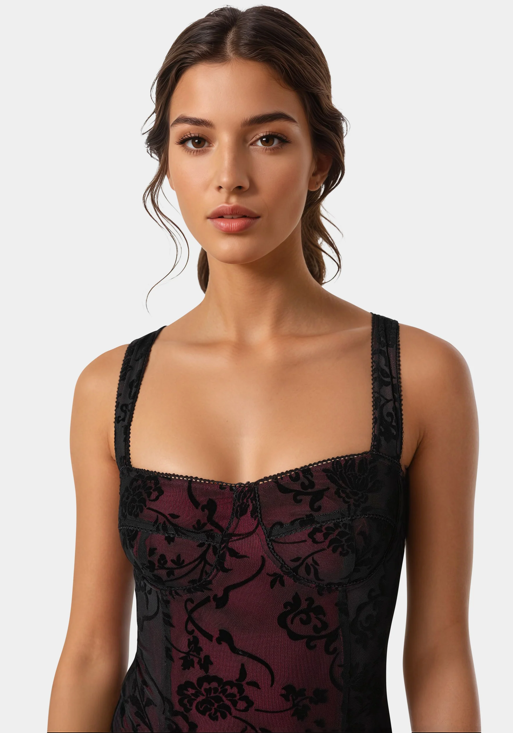 Flocked Mesh Bodysuit