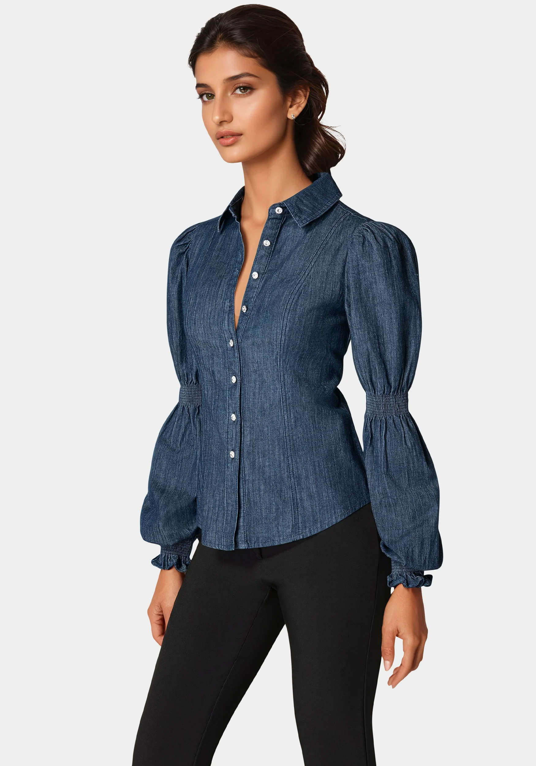 14151-jewel-detail-smocked-denim-blouse-2.webp Jewel Detail Smocked Denim Blouse