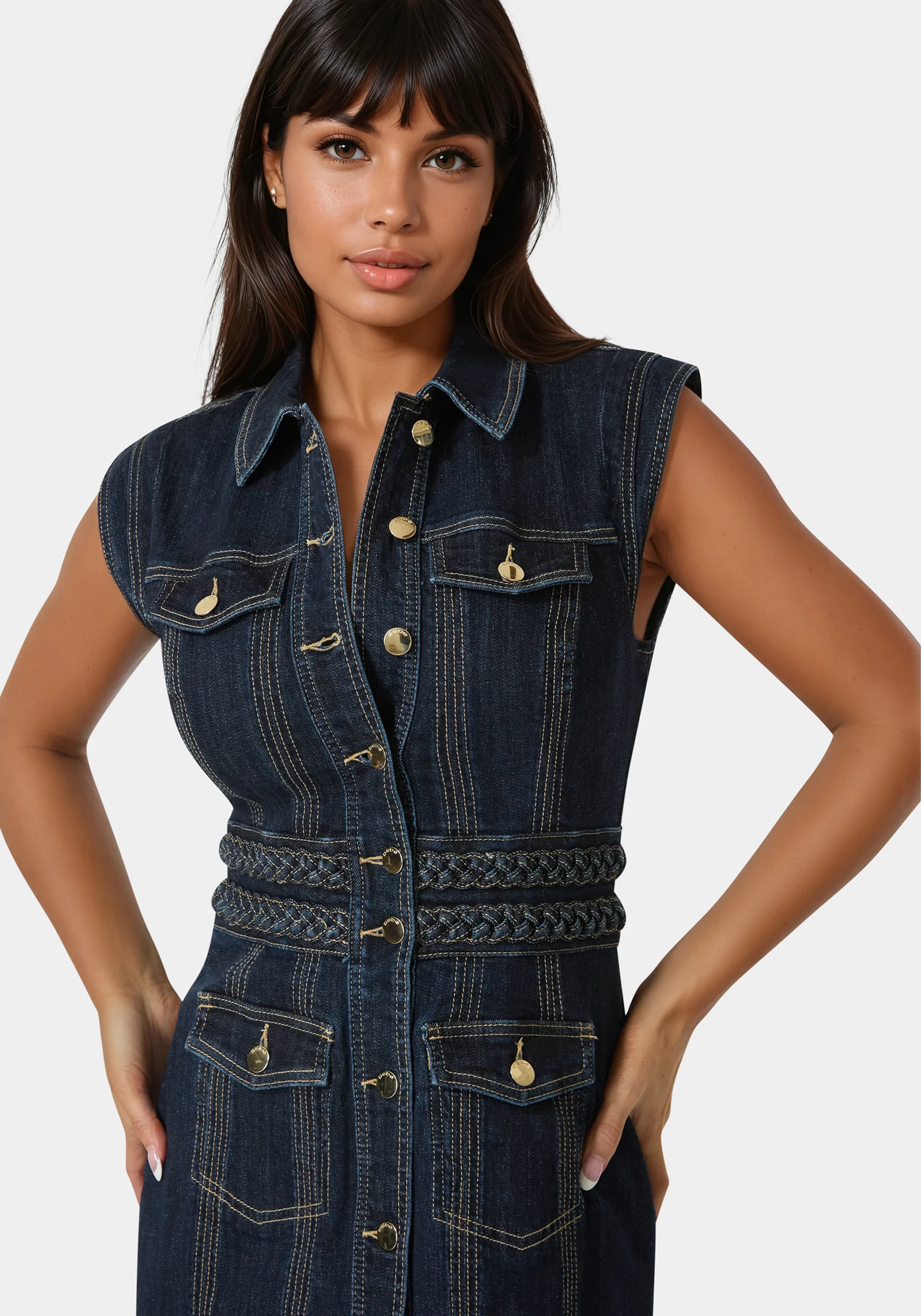 14270-button-front-braided-waist-denim-dress-3.webp Button Front Braided Waist Denim Dress