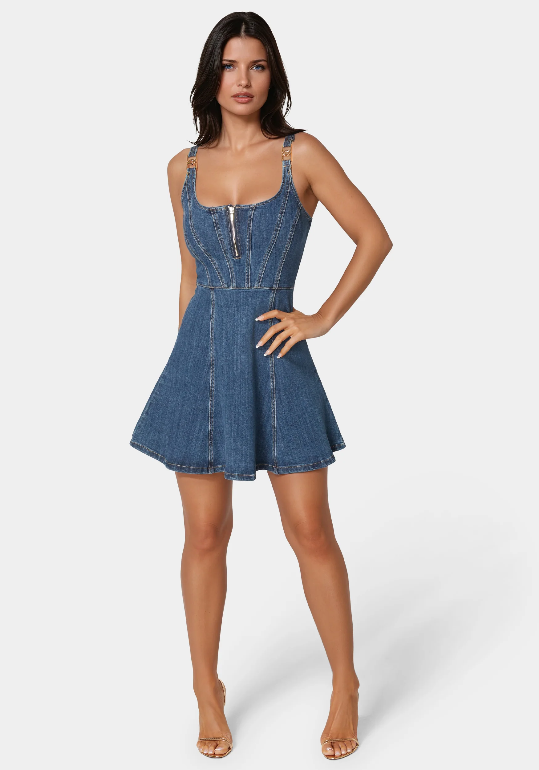 14379-trim-detail-fit-flare-denim-dress-1.webp Trim Detail Fit & Flare Denim Dress