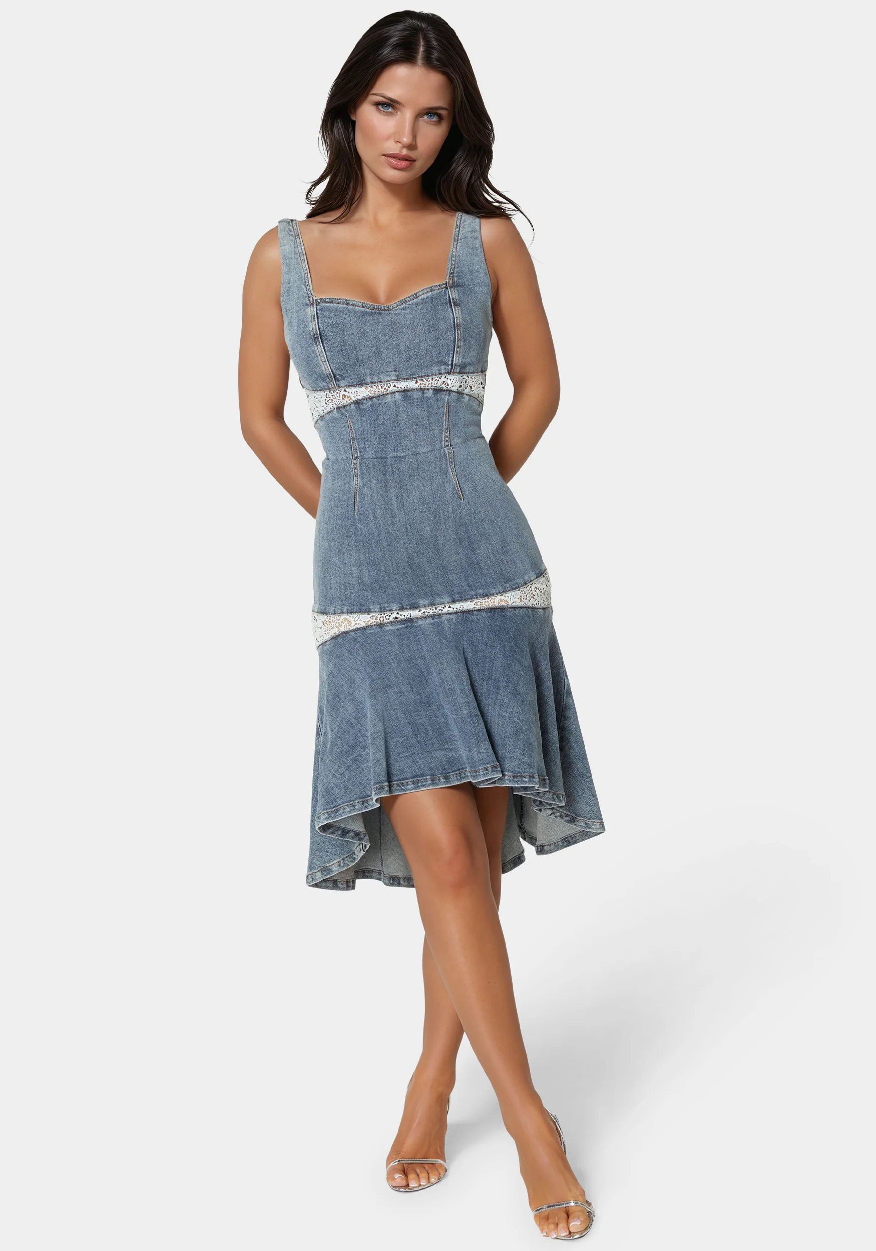 14498-lace-insert-high-low-denim-dress-1.webp Lace Insert High Low Denim Dress