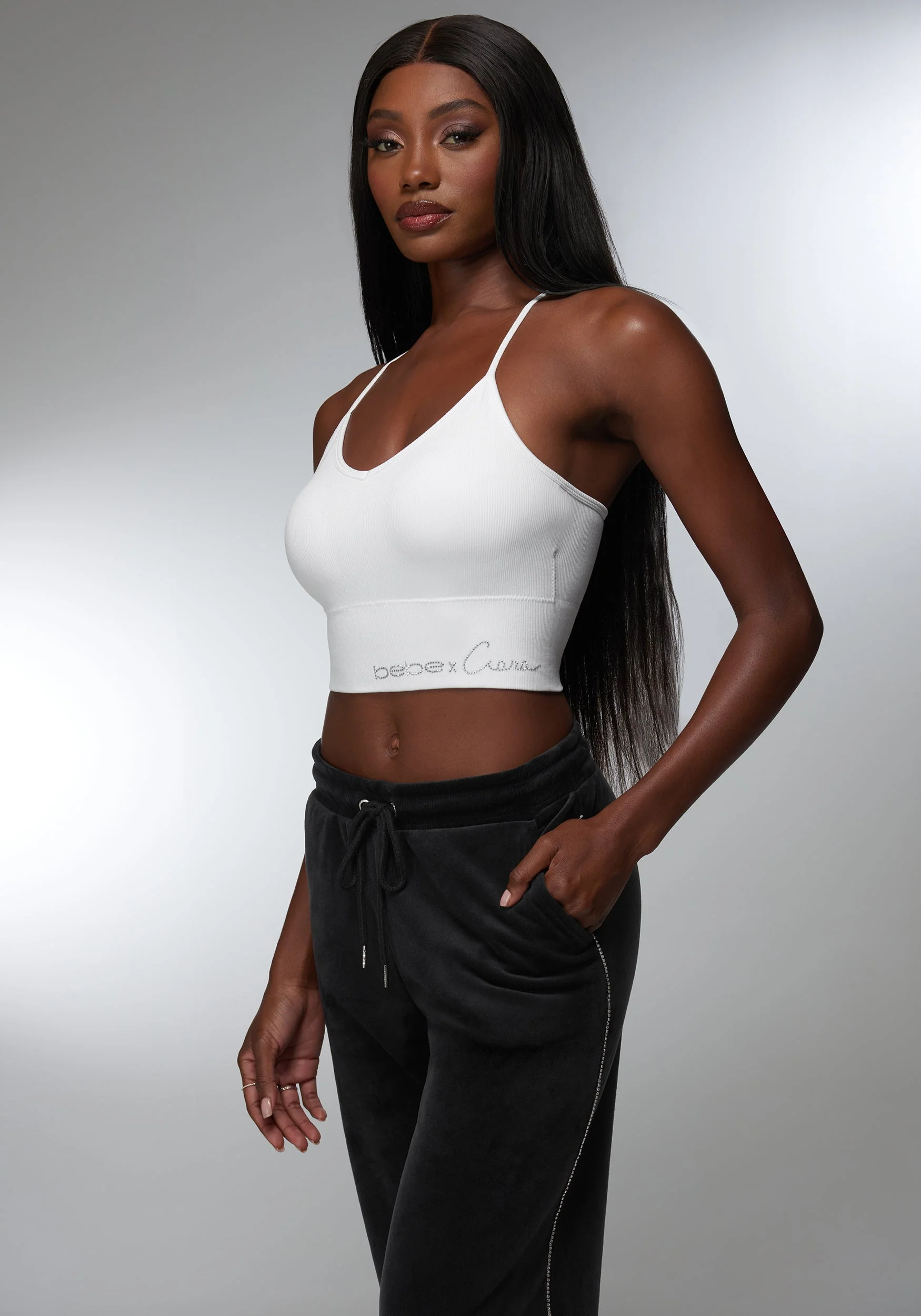 15198-rhinestone-logo-v-neck-bra-tank-2.webp Rhinestone Logo V Neck Bra Tank