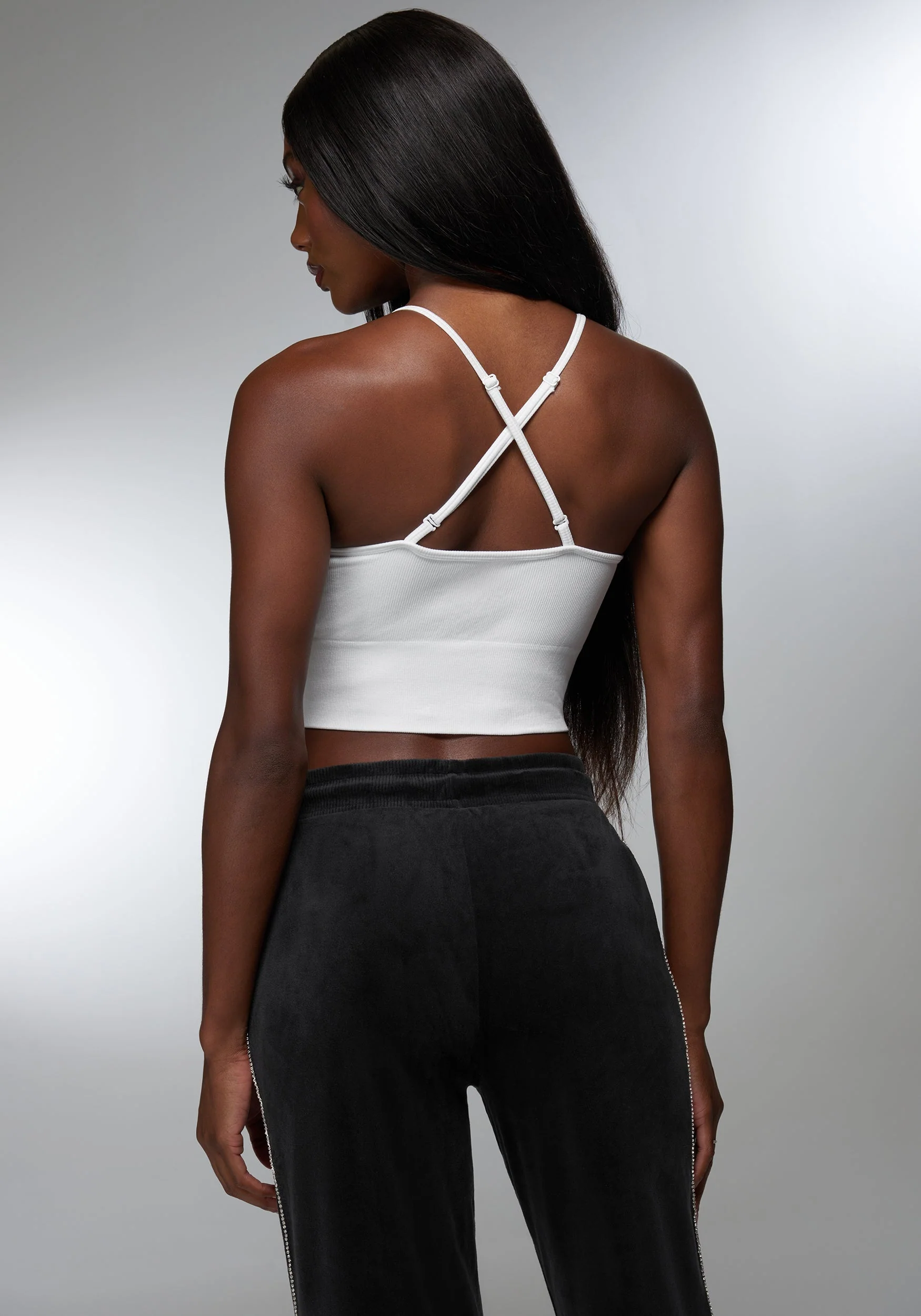 15198-rhinestone-logo-v-neck-bra-tank-3.webp Rhinestone Logo V Neck Bra Tank